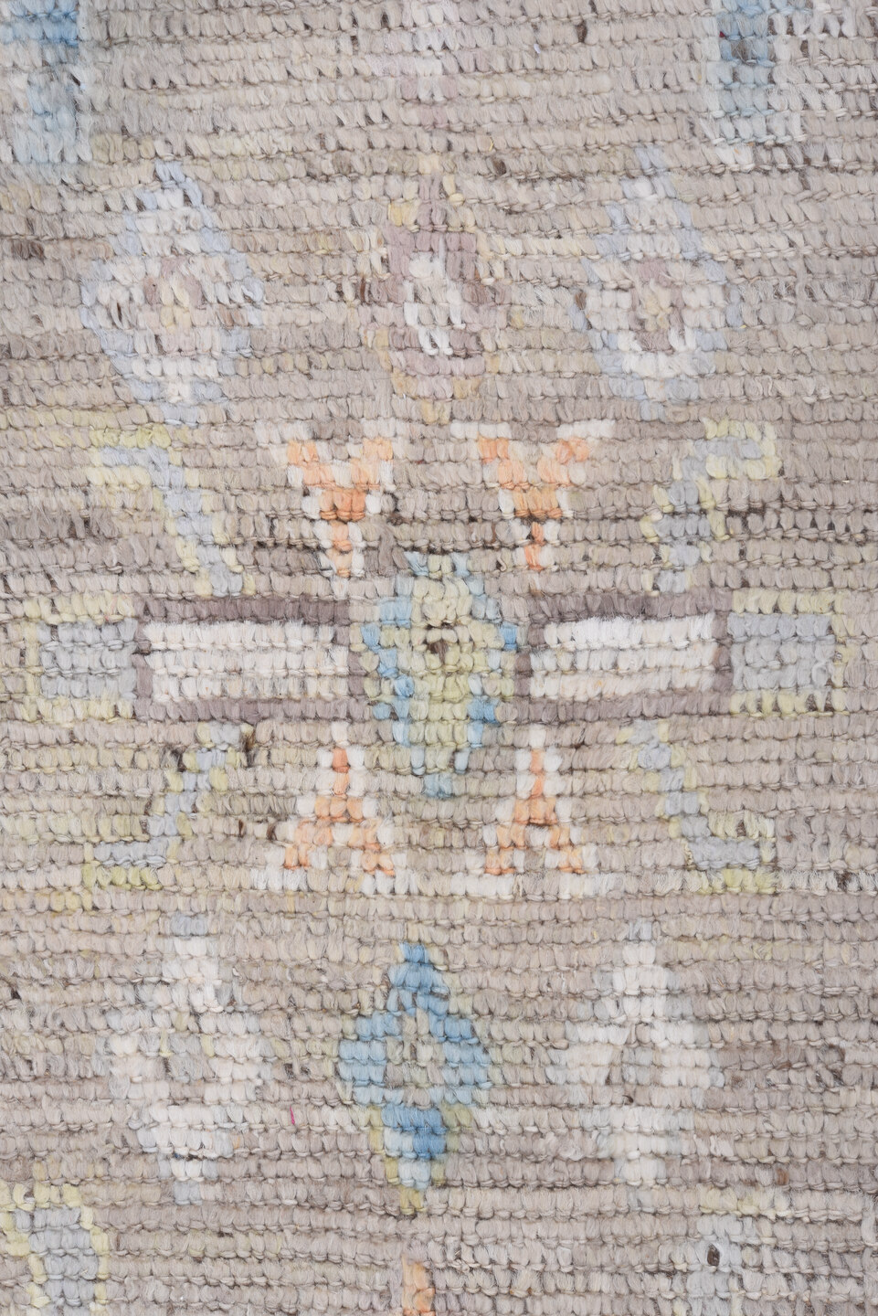 8' x 9' one-of-a-kind handmade vintage Tulu rug. Color palette: brown, burlywood, dark gray, gainsboro, gray, light gray