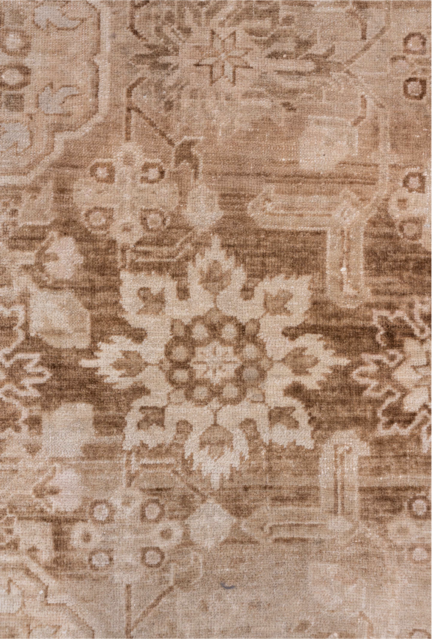 2' x 21' one-of-a-kind handmade vintage Oushak runner rug. Color palette: brown, gray, light gray, off-white, pink, snow