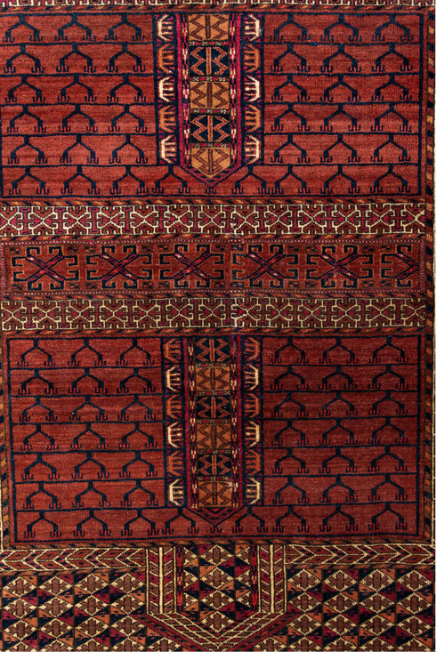 Antique Torkaman Area Rug (4' x 4')