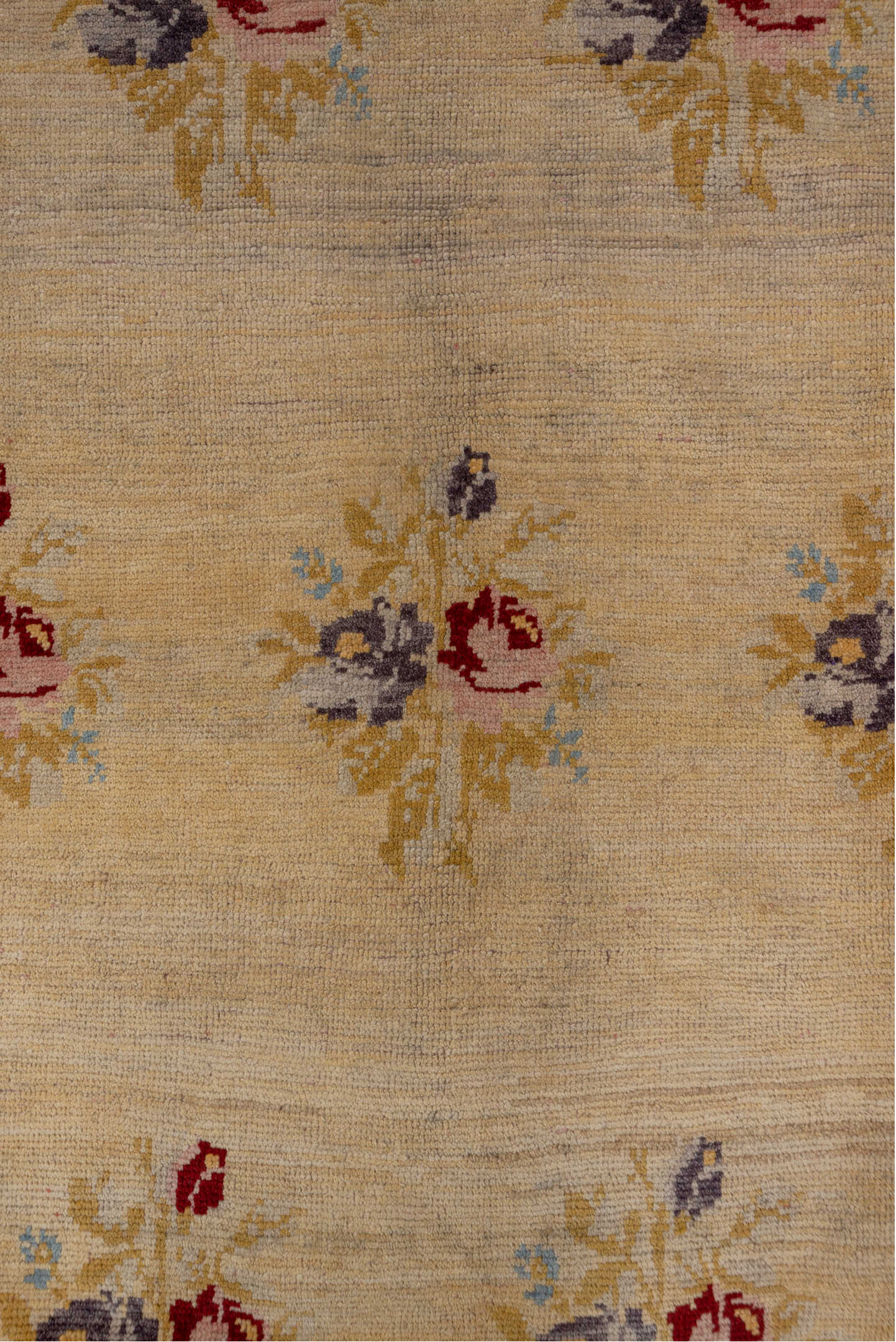 6' x 8' one-of-a-kind handmade vintage Oushak medium size rug. Color palette: brown, gray, light gray, red, redwood