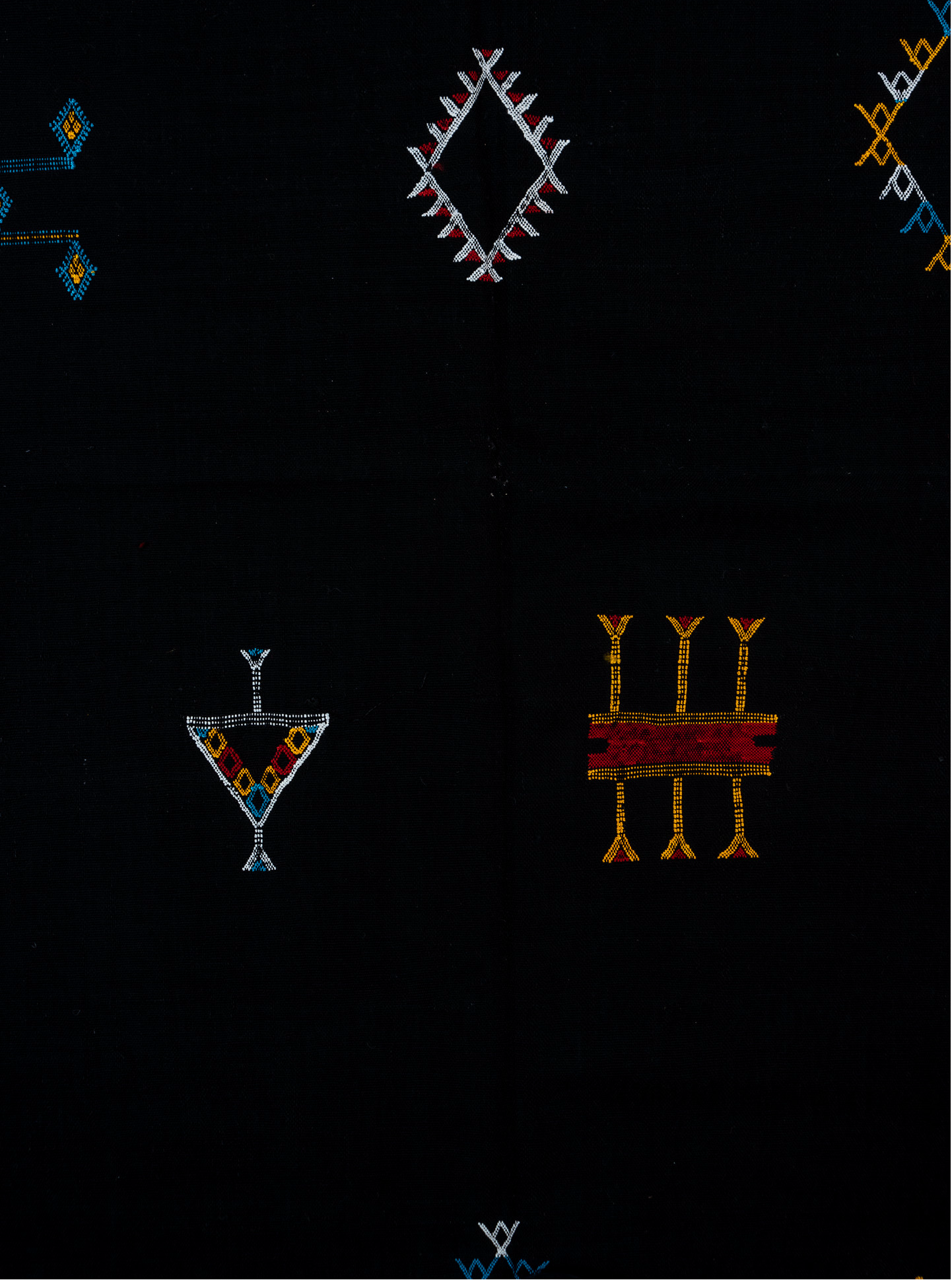 6' x 8' one-of-a-kind handmade vintage Cactus Kilim medium size rug. Color palette: blue, brown, gray, light blue