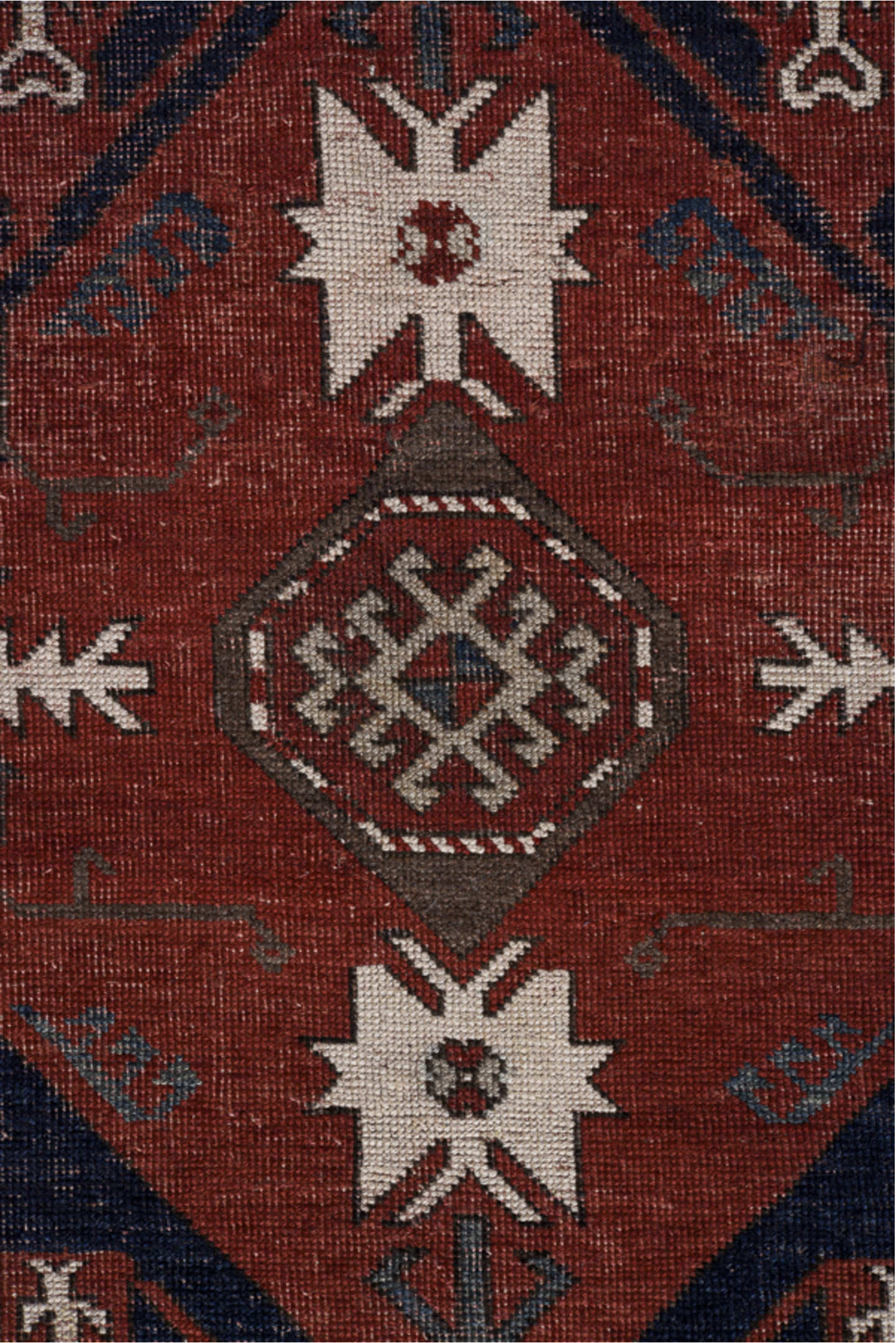 6' x 8' one-of-a-kind handmade vintage Kazak medium size rug. Color palette: black, blue, brown, charcoal, dim gray, gray