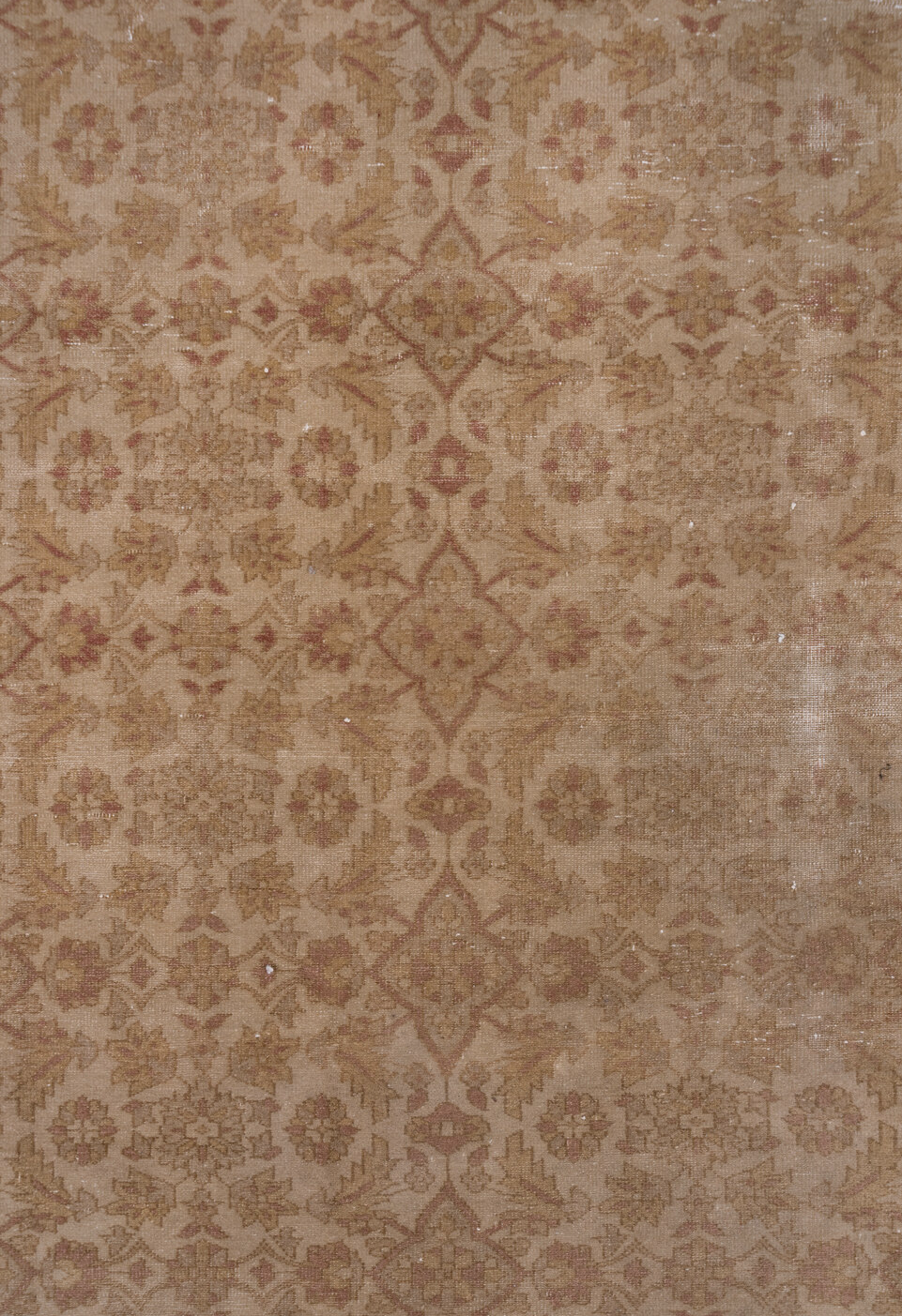 9' x 11' one-of-a-kind handmade vintage Sivas large size rug. Color palette: brown, gray, light gray, off-white, pink