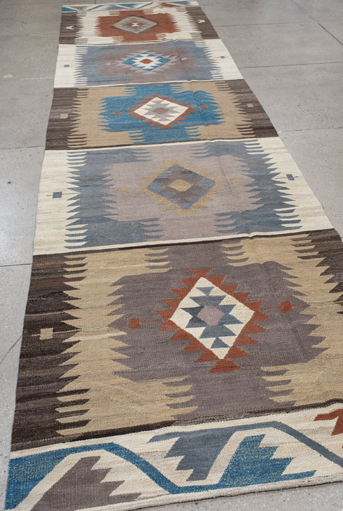 Vintage Kilim Runner Rug (4' x 15')