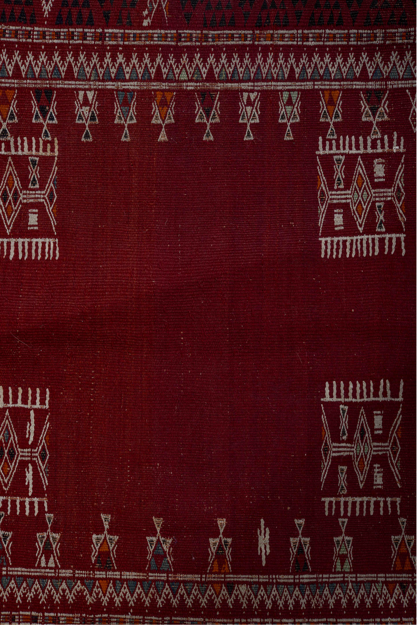 3' x 3' one-of-a-kind handmade vintage Kilim small size rug. Color palette: brown, gray, pink, red