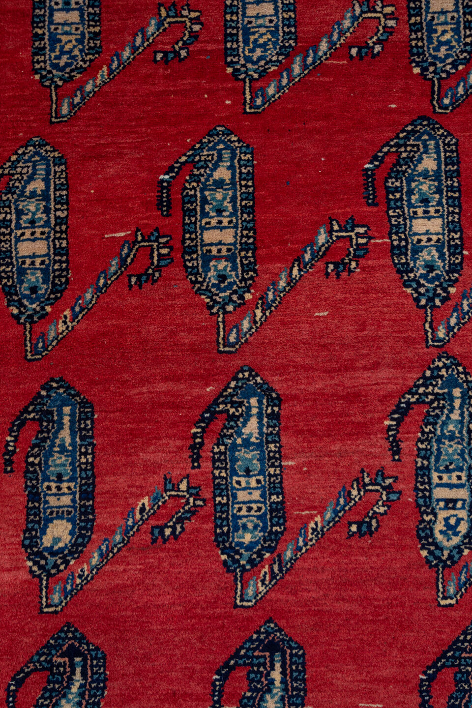 3' x 14' one-of-a-kind handmade vintage Malayer runner rug. Color palette: blue, brown, gray, pink, red