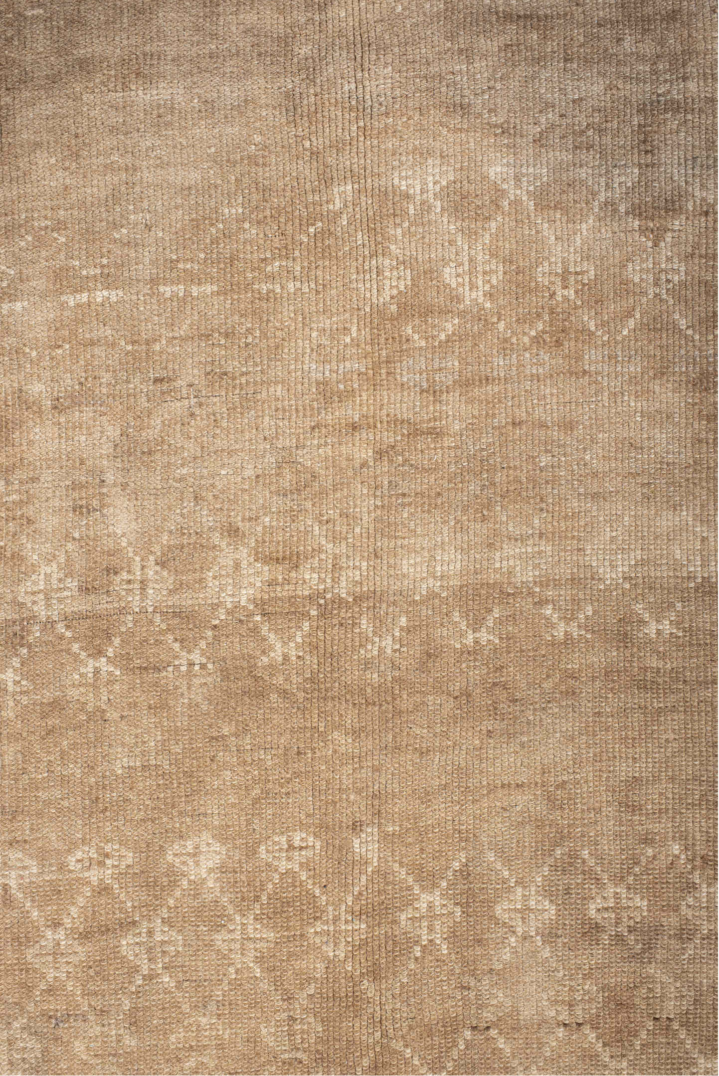 6' x 9' one-of-a-kind handmade vintage Kars medium size rug. Color palette: off-white, orange, brown, light gray, gray, pink