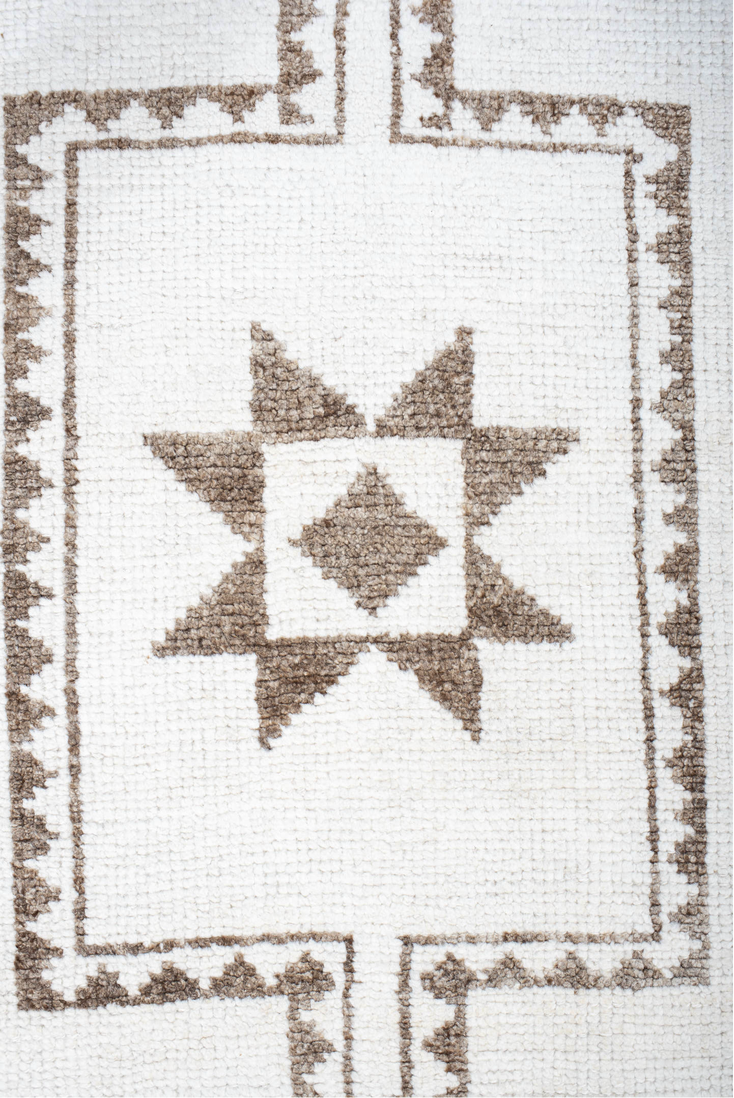 2' x 12' one-of-a-kind handmade vintage Kars runner rug. Color palette: brown, dark gray, gainsboro, ghost white, gray
