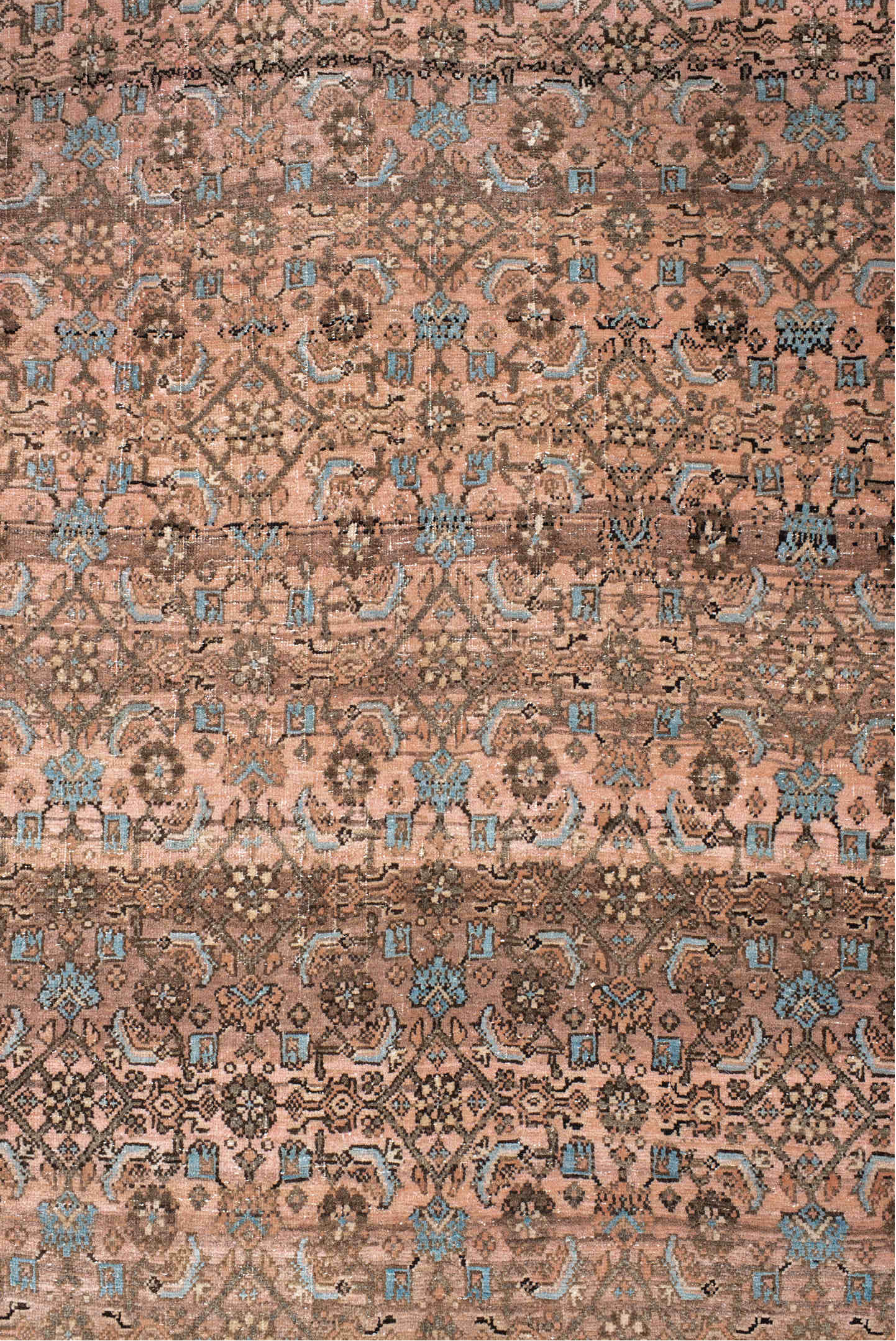 7' x 10' one-of-a-kind handmade vintage Bidjar large size rug. Color palette: black, brown, dark gray, dim gray, gray