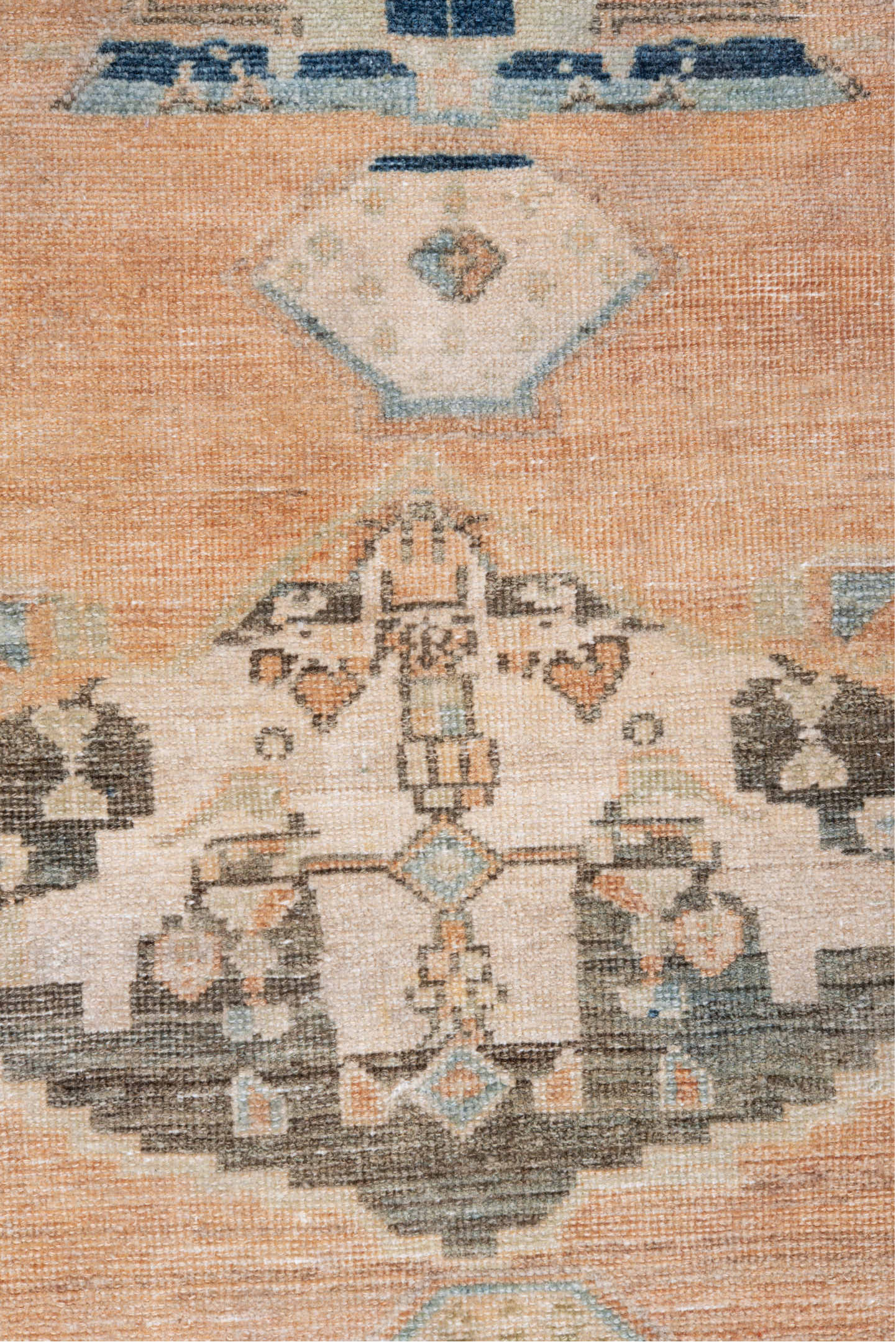 4' x 6' one-of-a-kind handmade vintage Malayer small size rug. Color palette: blue, brown, gray, light slate gray, off-white