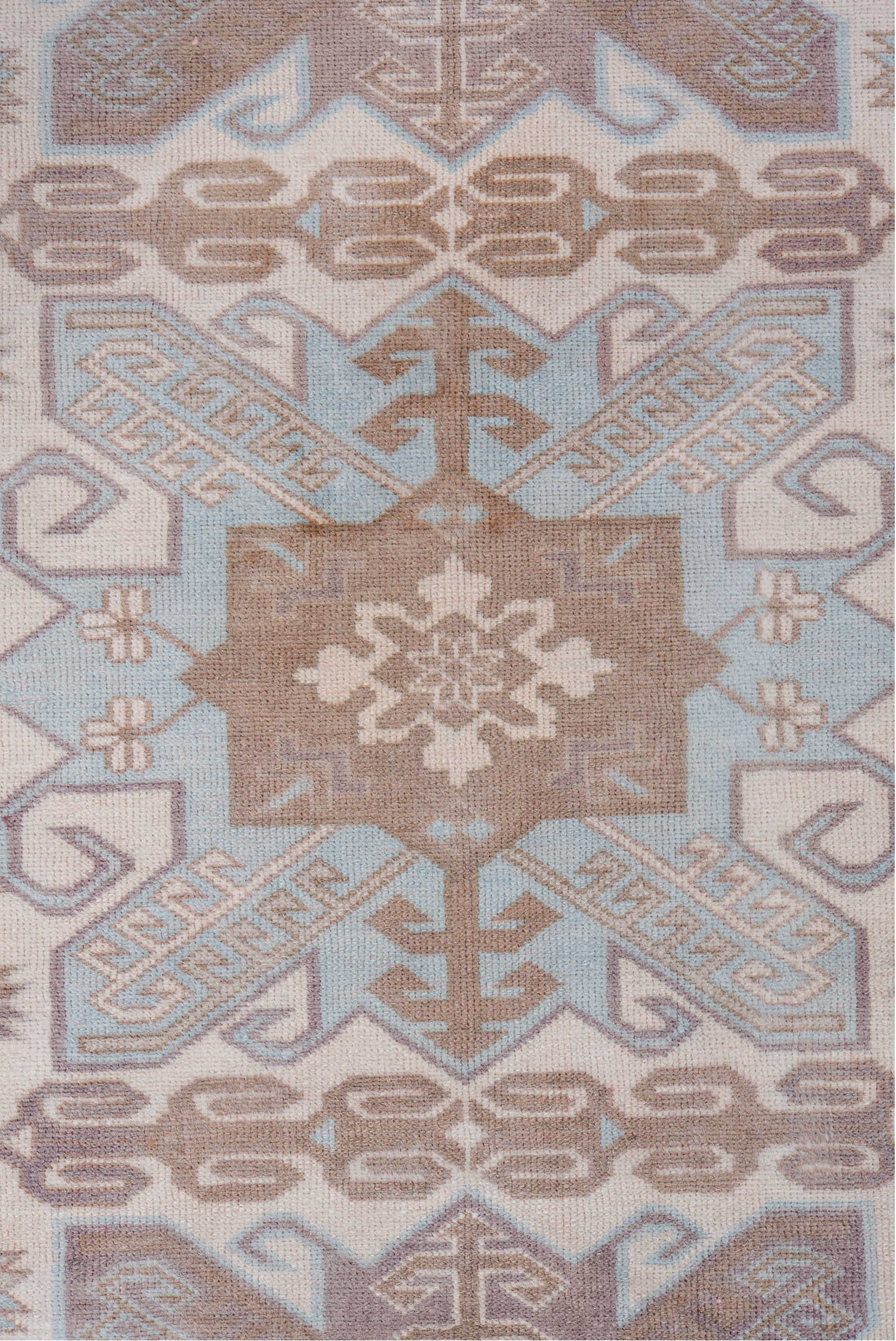 2' x 9' one-of-a-kind handmade vintage Sivas runner rug. Color palette: gainsboro, gray, light gray, off-white, pink, silver