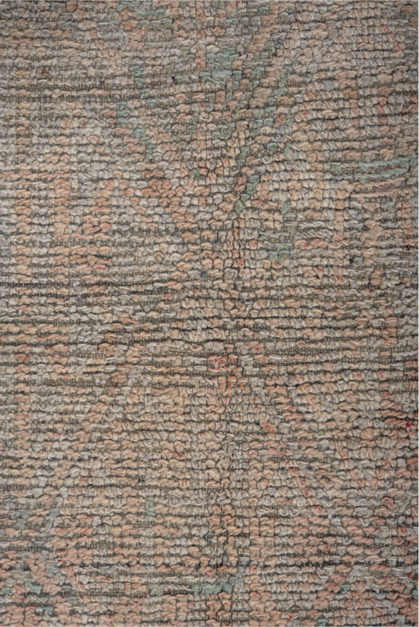 6' x 8' one-of-a-kind handmade vintage Moroccan medium size rug. Color palette: brown, gray, light gray, off-white, pink