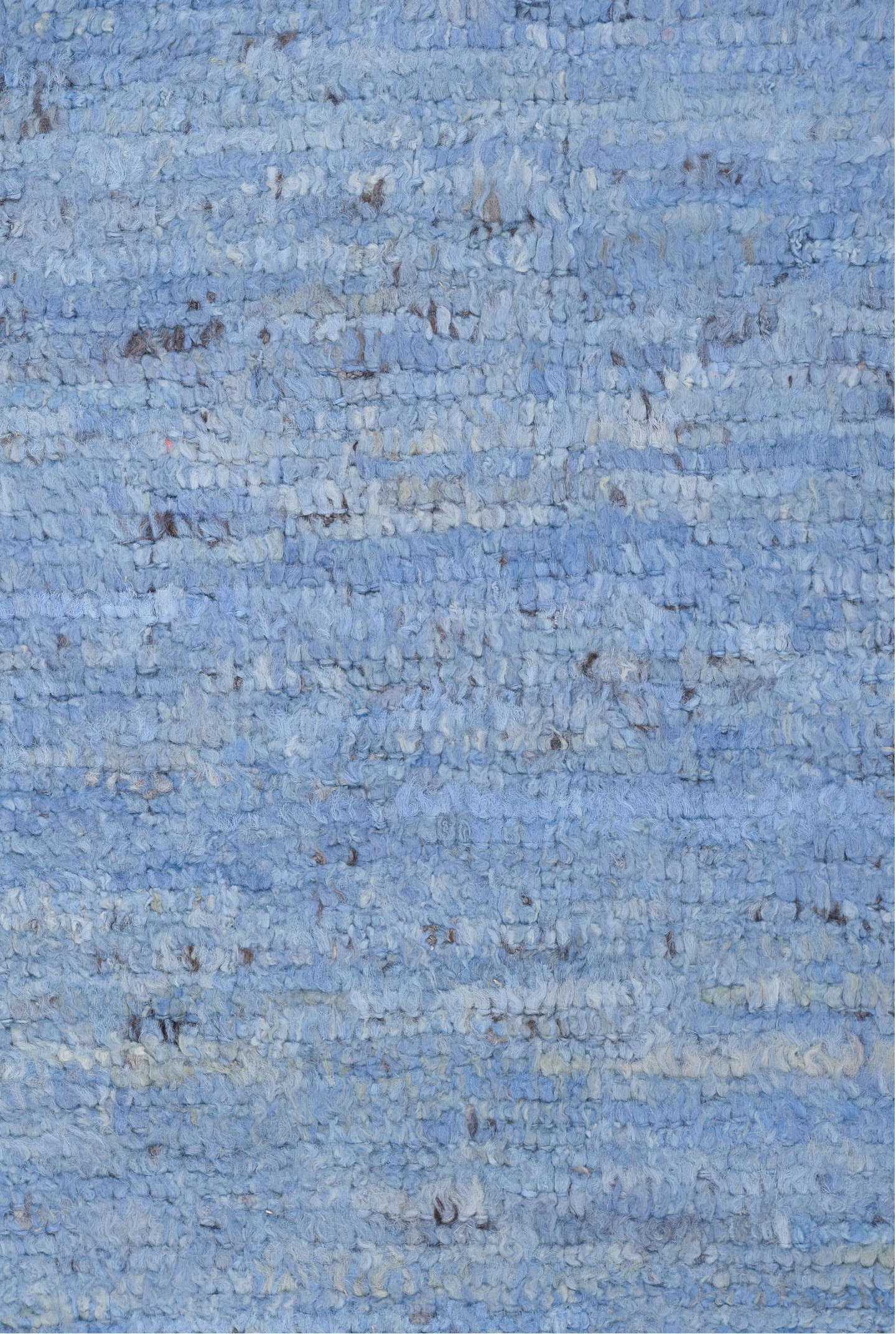 8' x 9' one-of-a-kind handmade vintage Tulu rug. Color palette: black, blue, charcoal, fiord, gray, light blue, light gray