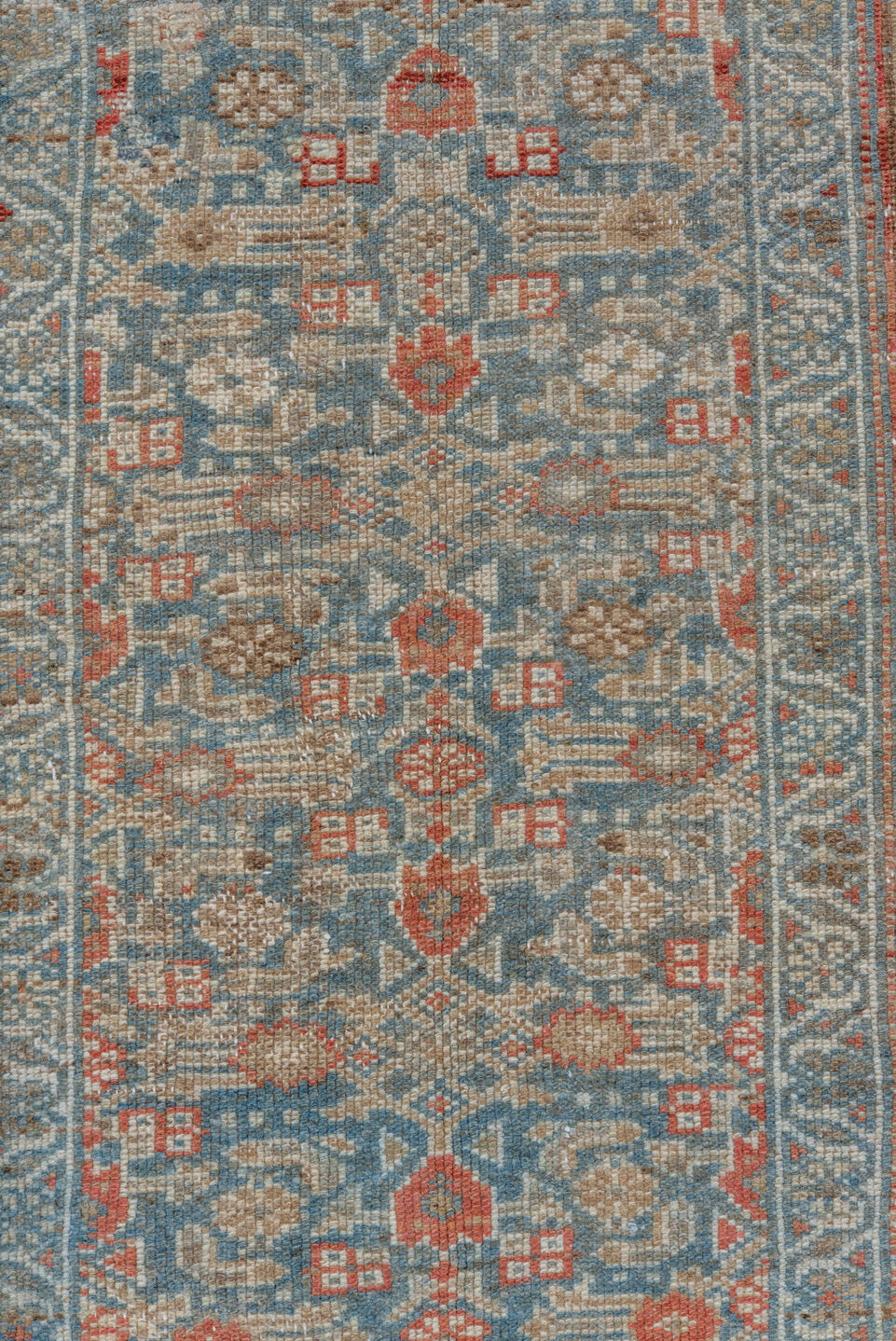 3' x 6' one-of-a-kind handmade vintage Malayer small size rug. Color palette: brown, dark gray, gray, light gray, off-white