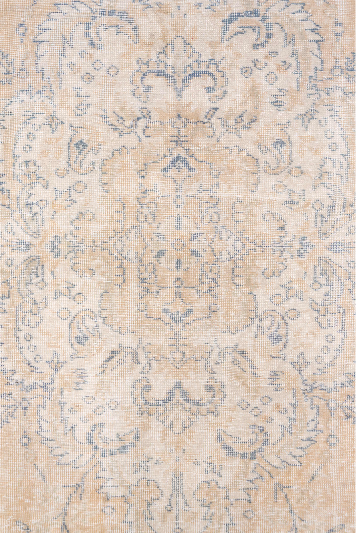 7' x 10' one-of-a-kind handmade vintage Oushak large size rug. Color palette: brown, dark gray, gray, light gray, off-white