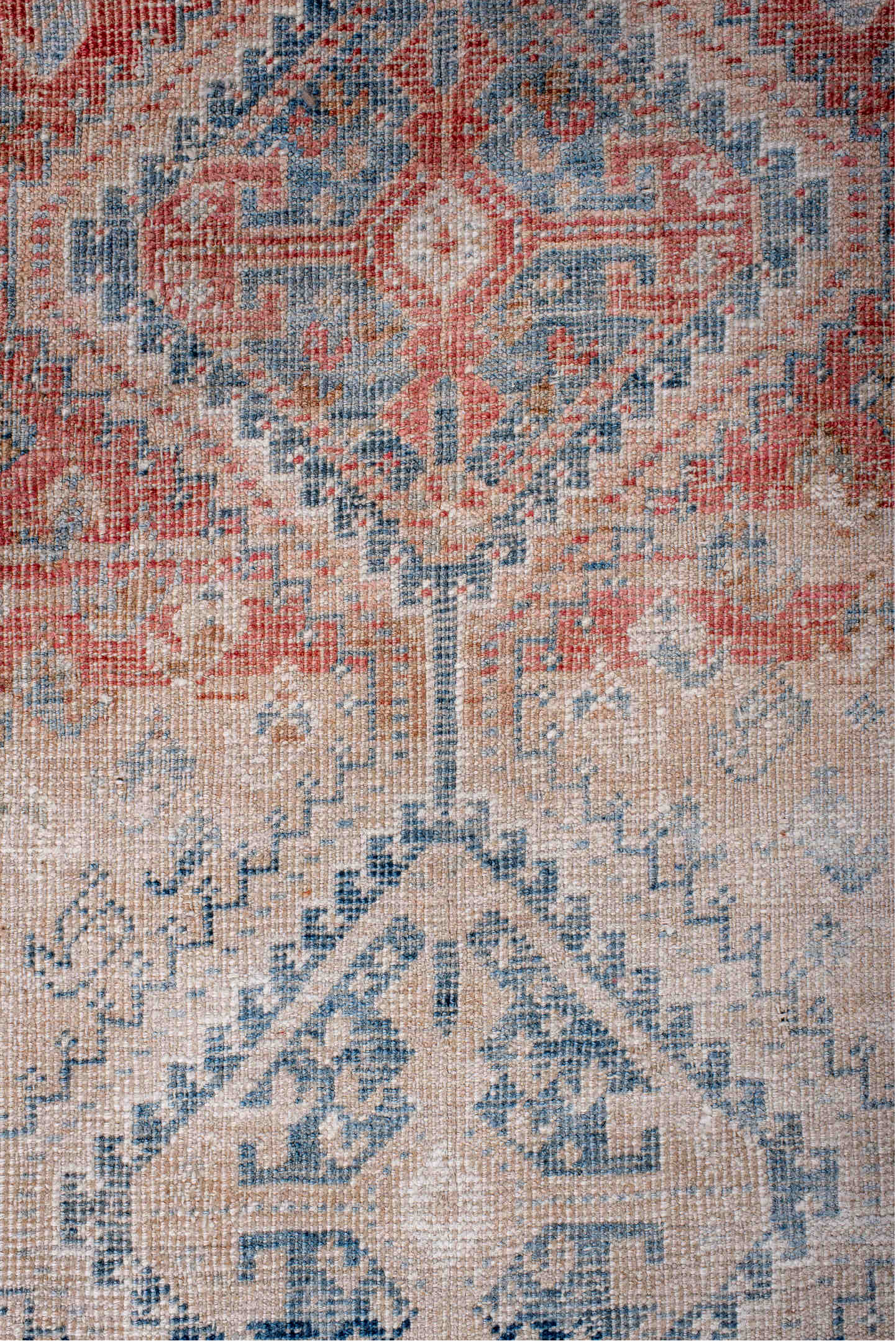 2' x 4' one-of-a-kind handmade vintage Shiraz small size rug. Color palette: arapawa, black, blue, brown, gray, light blue