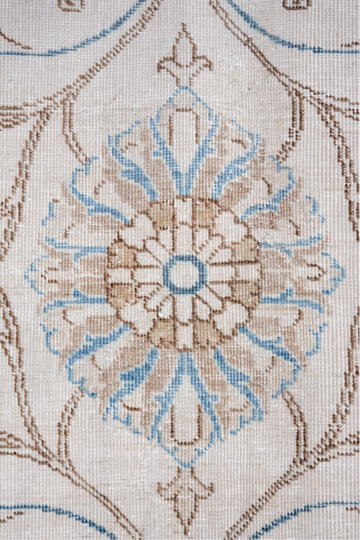 10' x 13' one-of-a-kind handmade vintage Tabriz large size rug. Color palette: gray, light blue, light gray