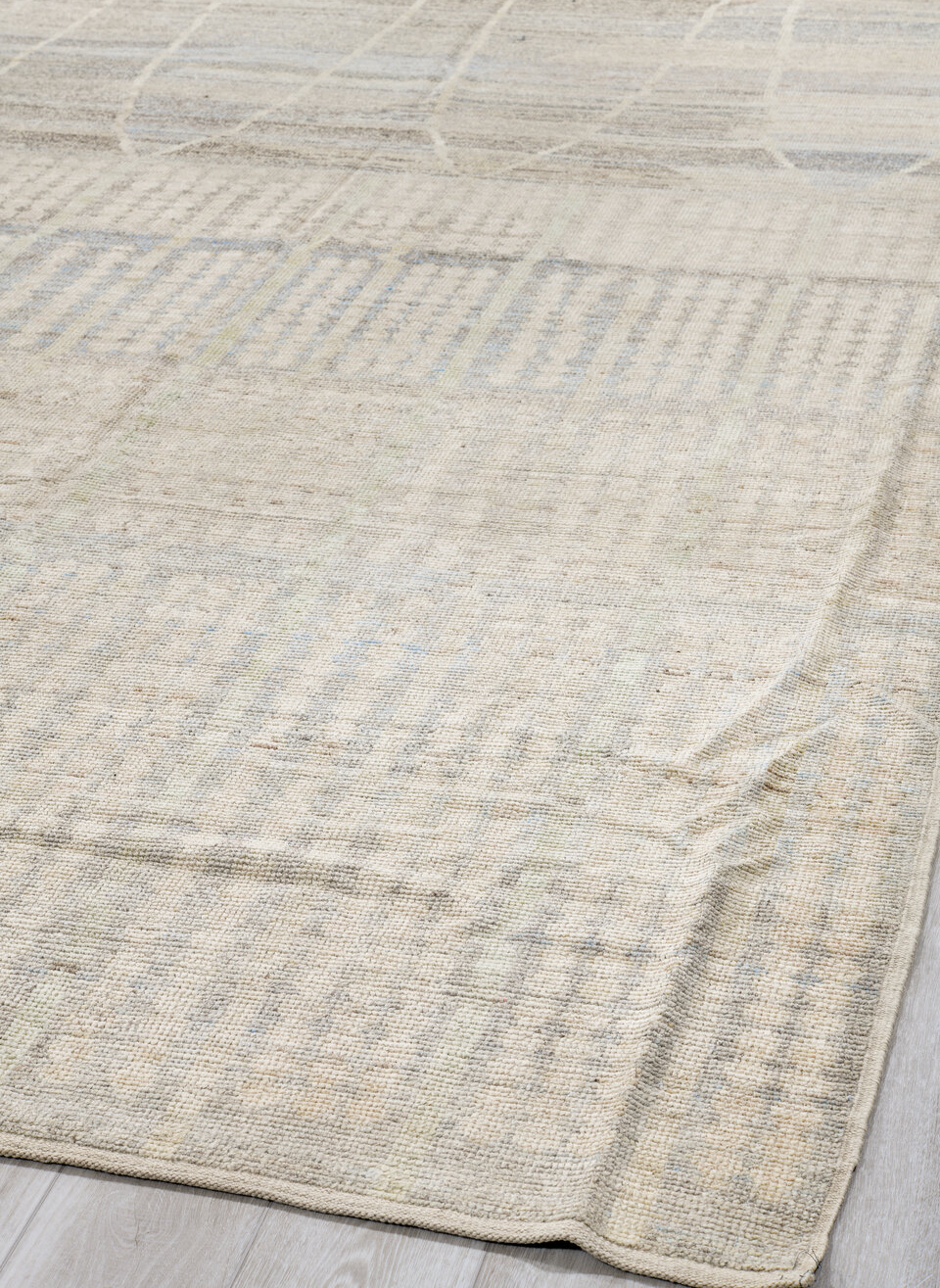 10' x 14' one-of-a-kind handmade vintage Tulu large size rug. Color palette: black, dark gray, gainsboro, gray, light gray