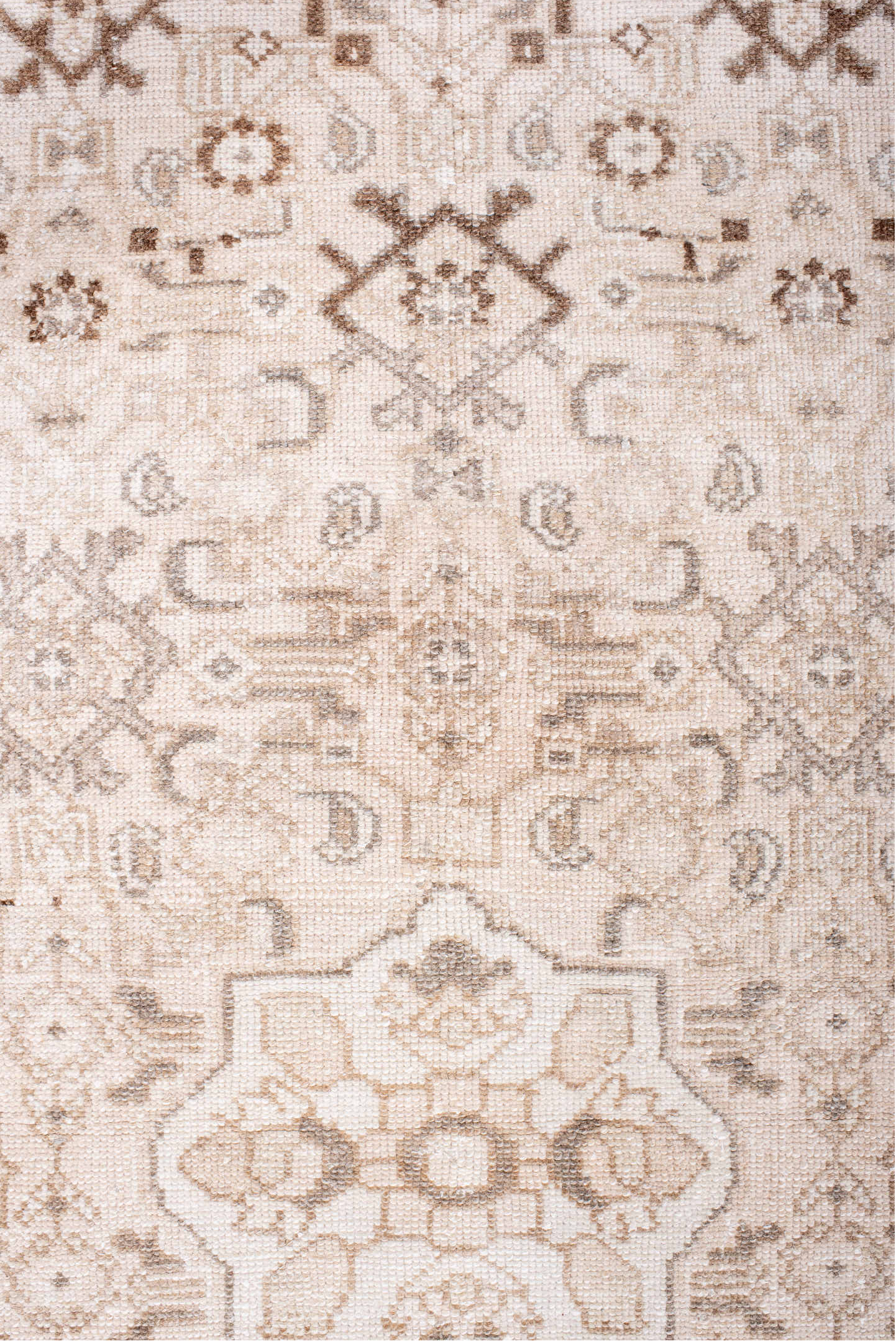 3' x 9' one-of-a-kind handmade vintage Hamadan runner rug. Color palette: antiquewhite, brown, gray, light gray, linen