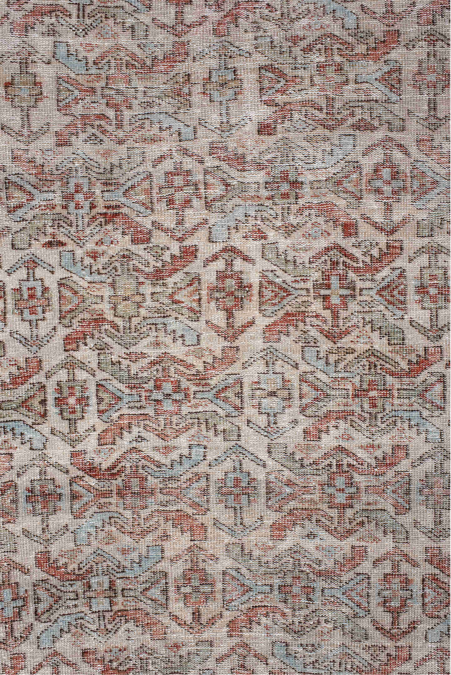 4' x 6' one-of-a-kind handmade vintage Afshar small size rug. Color palette: pink, off-white, brown, red, gray, light gray