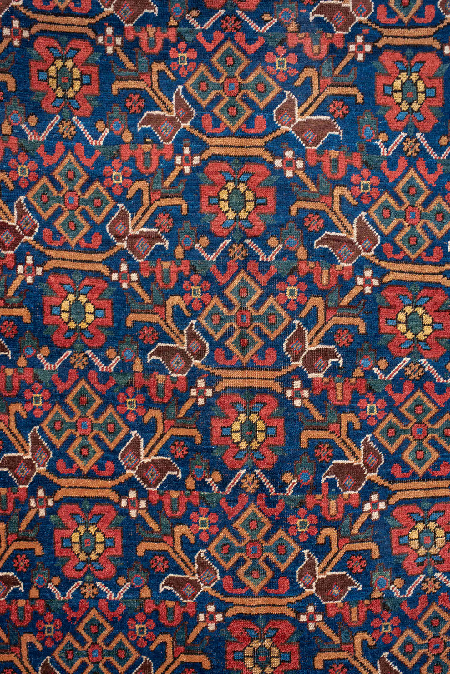 4' x 6' one-of-a-kind handmade vintage Afshar small size rug. Color palette: orange, off-white, gray, blue, pink, brown, red