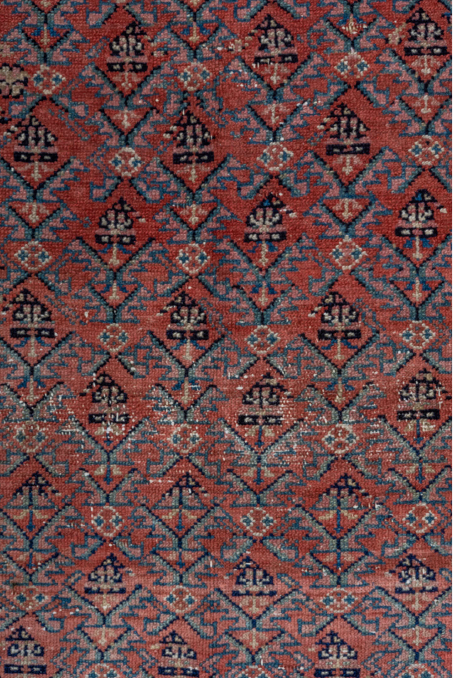 3' x 8' one-of-a-kind handmade vintage Malayer runner rug. Color palette: black, blue, brown, fiord, gray, light gray