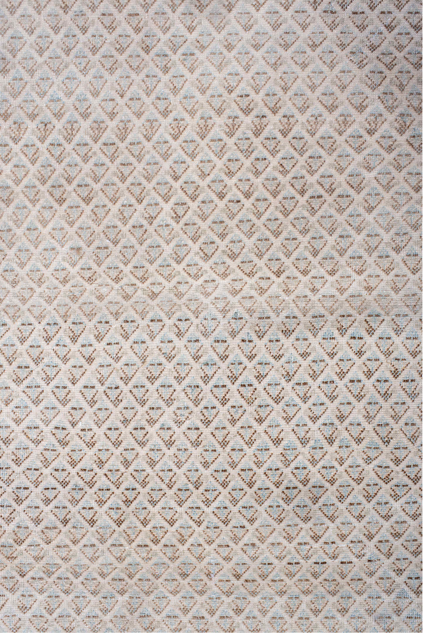 9' x 10' one-of-a-kind handmade vintage Saraband large size rug. Color palette: brown, dark gray, gainsboro, gray