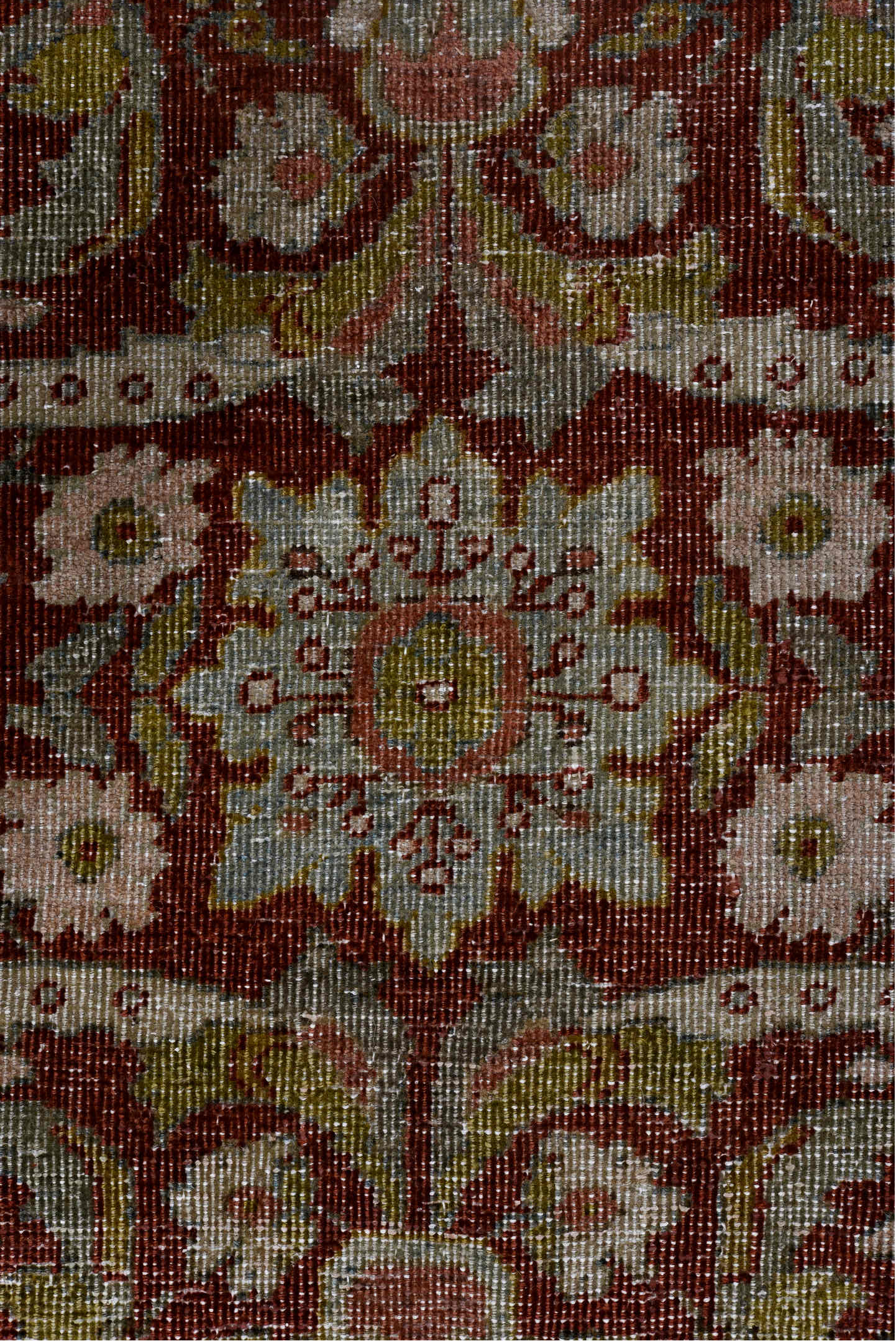 8' x 12' one-of-a-kind handmade vintage Mahal large size rug. Color palette: black, blue, brown, burgundy, charcoal, fiord