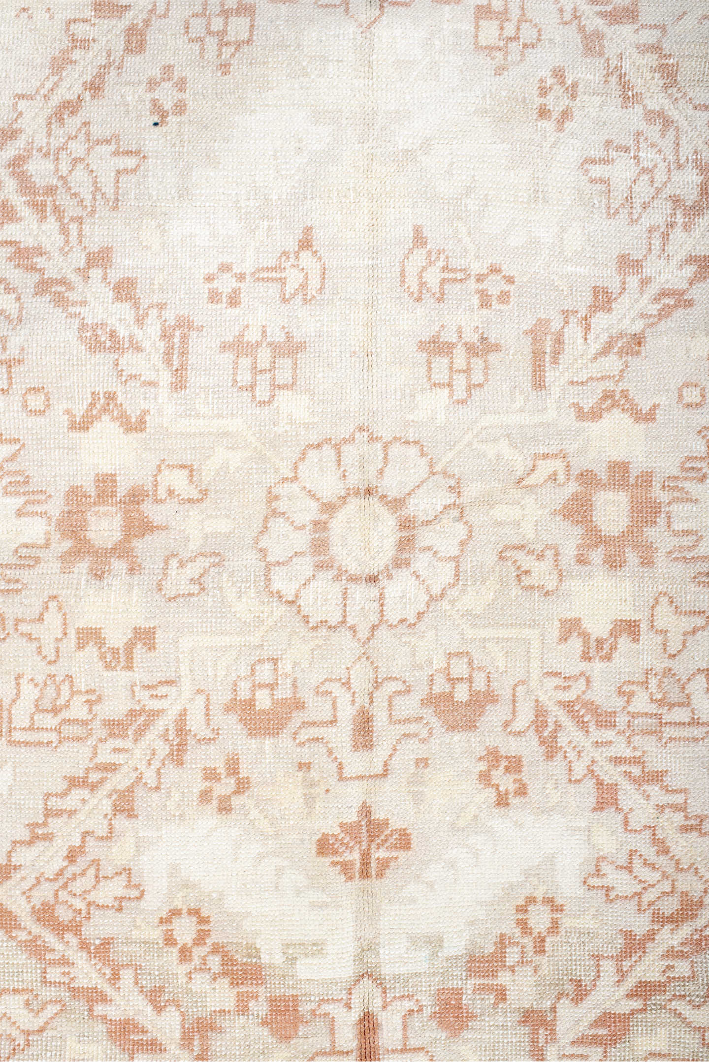 4' x 6' one-of-a-kind handmade vintage Anatol small size rug. Color palette: brown, gainsboro, gray, light gray, linen