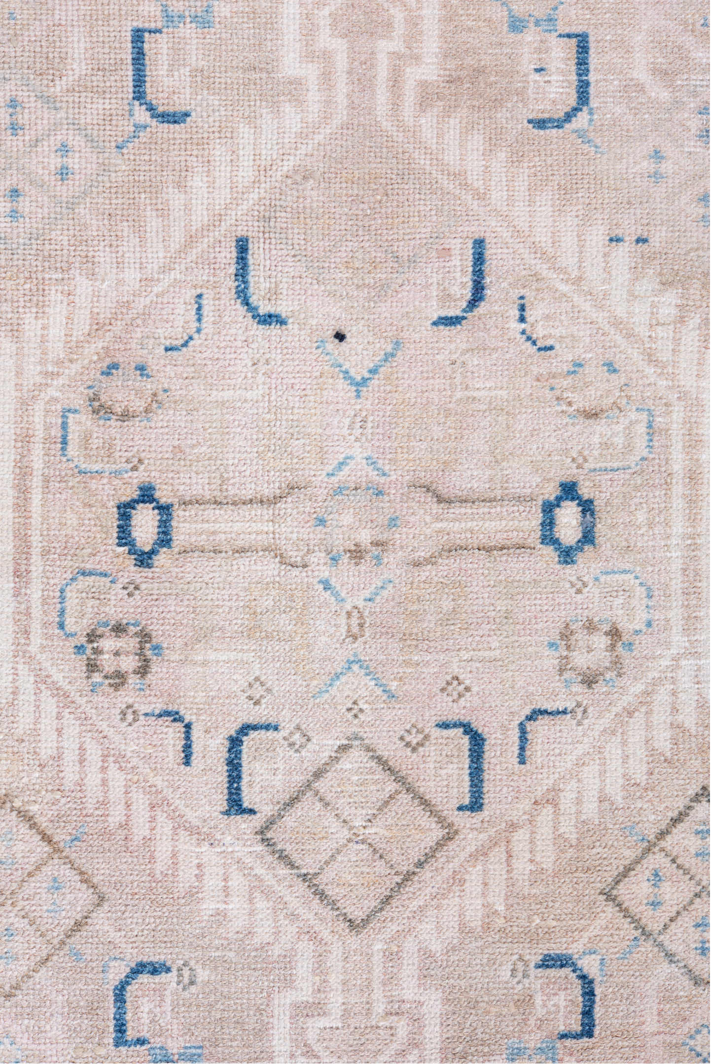 3' x 7' one-of-a-kind handmade vintage Hamadan runner rug. Color palette: blue, dark gray, gainsboro, gray, light blue