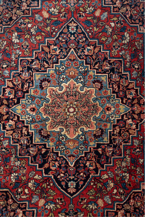 Antique Kashan Area Rug (4' x 5')