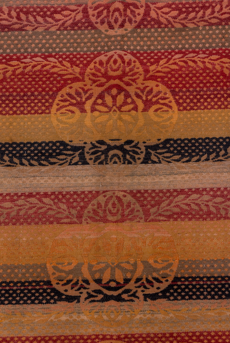 5' x 8' one-of-a-kind handmade vintage Kilim medium size rug. Color palette: brown, gray, light gray, pink, red, redwood