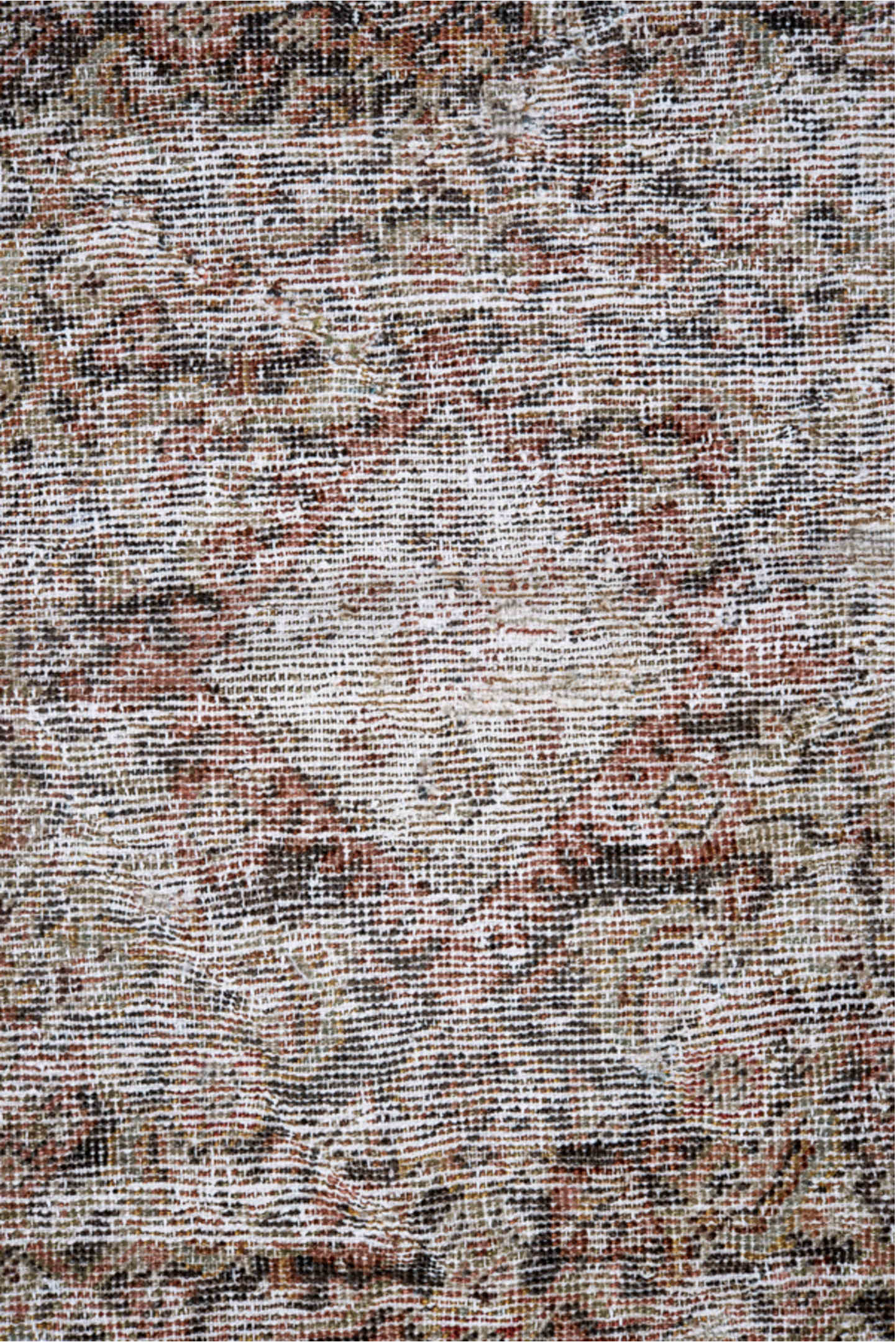 3' x 6' one-of-a-kind handmade vintage Mahal small size rug. Color palette: gray, pink, black, brown, light gray, off-white