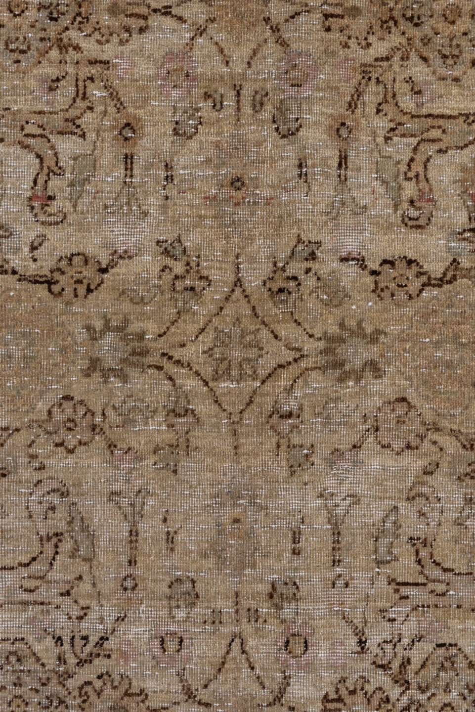 7' x 9' one-of-a-kind handmade vintage Sivas rug. Color palette: blue, brown, gray, light gray