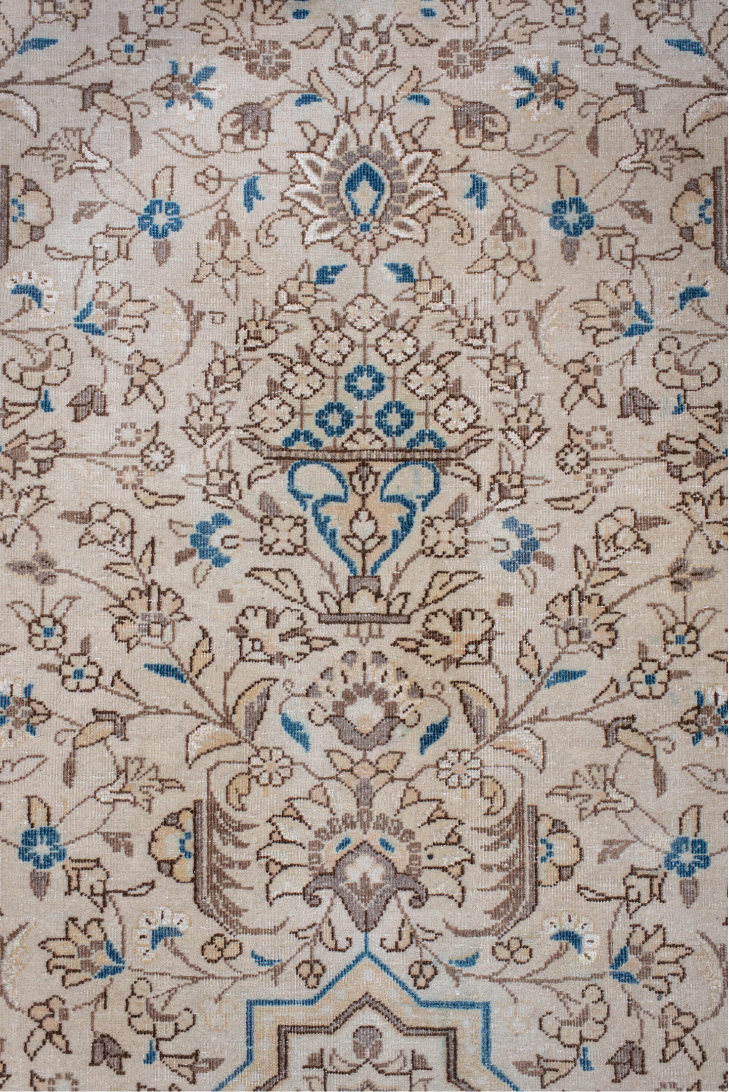 7' x 11' one-of-a-kind handmade vintage Tabriz large size rug. Color palette: blue, dark gray, dim gray, gainsboro, gray