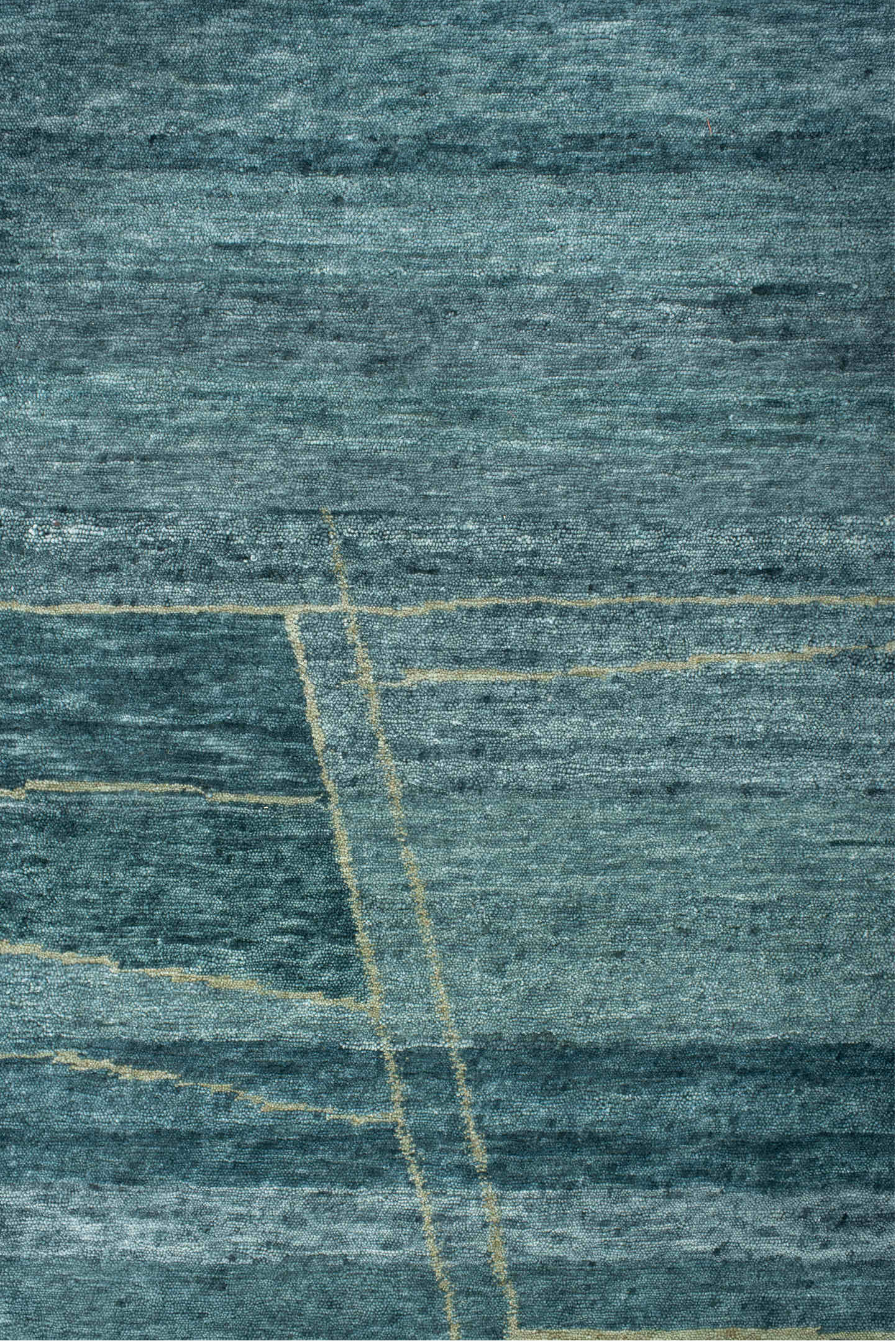 8' x 10' one-of-a-kind handmade vintage Tribeca large size rug. Color palette: gray, blue, dark slate gray