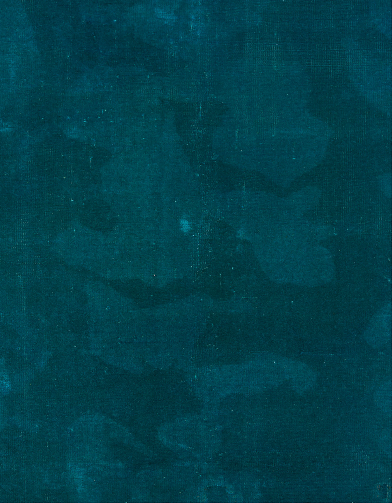 5' x 6' one-of-a-kind handmade vintage Overdyed rug. Color palette: blue, dark gray, gray, green, light gray, off-white