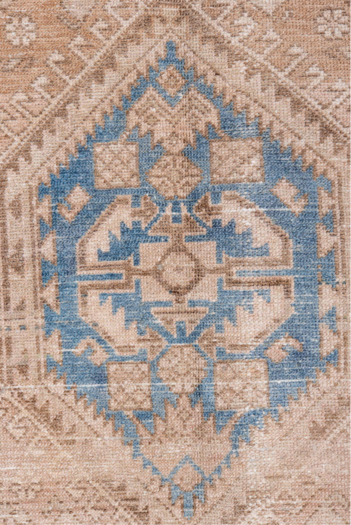 4' x 6' one-of-a-kind handmade vintage Malayer small size rug. Color palette: blue, brown, gray, light blue, light gray