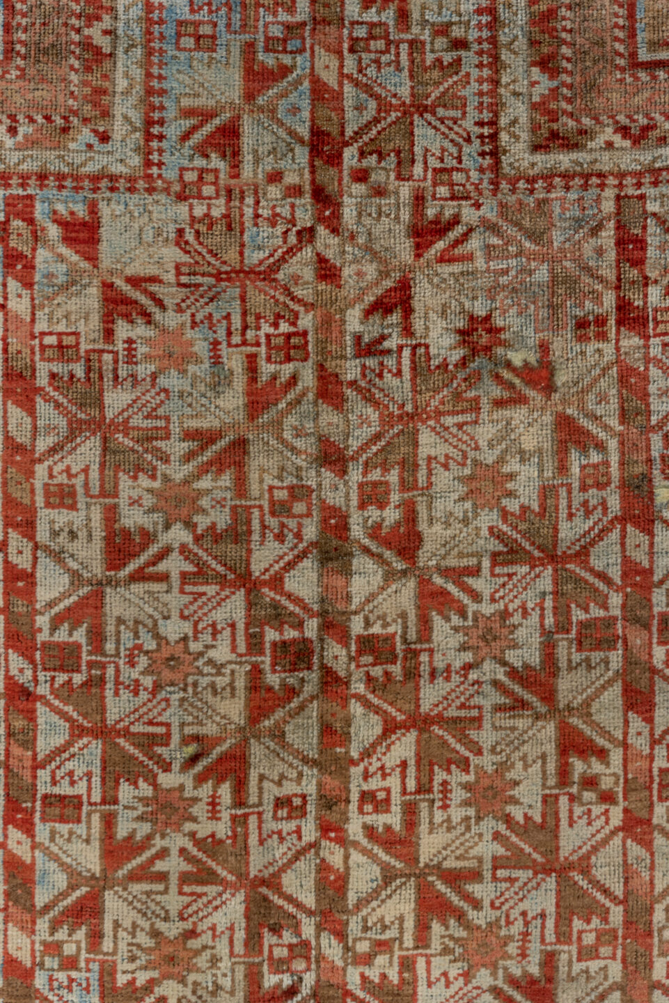 3' x 4' one-of-a-kind handmade vintage Belouch small size rug. Color palette: brown, gray, pink