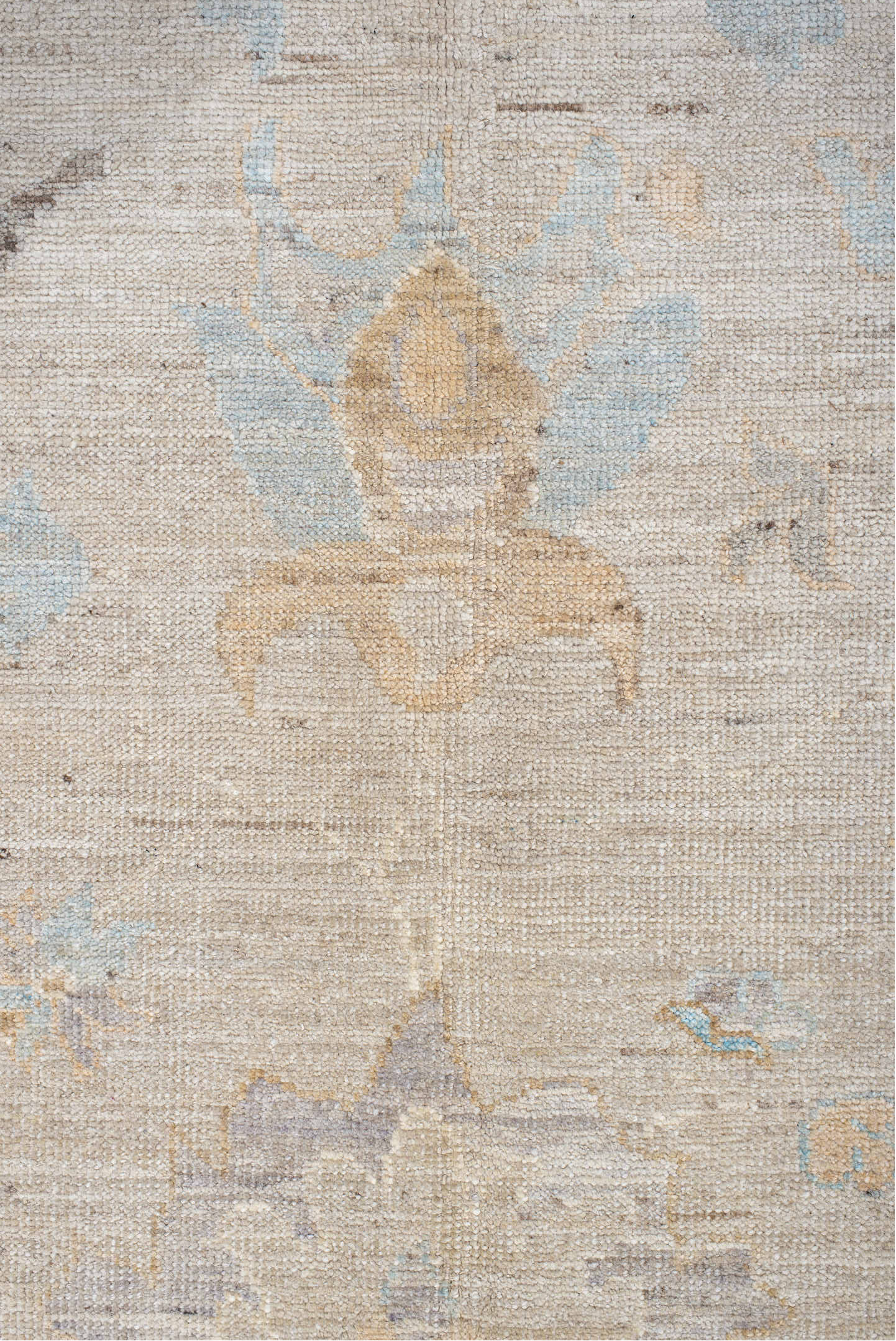 10' x 13' one-of-a-kind handmade vintage Oushak large size rug. Color palette: brown, gray, off-white, pink, light gray