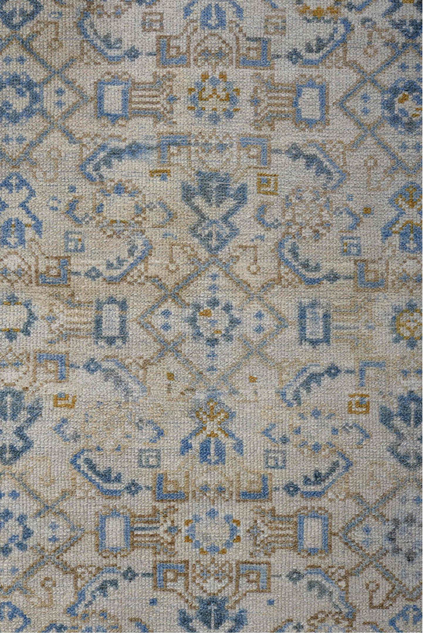 4' x 6' one-of-a-kind handmade vintage Malayer small size rug. Color palette: blue, dark gray, dim gray, gray, light blue