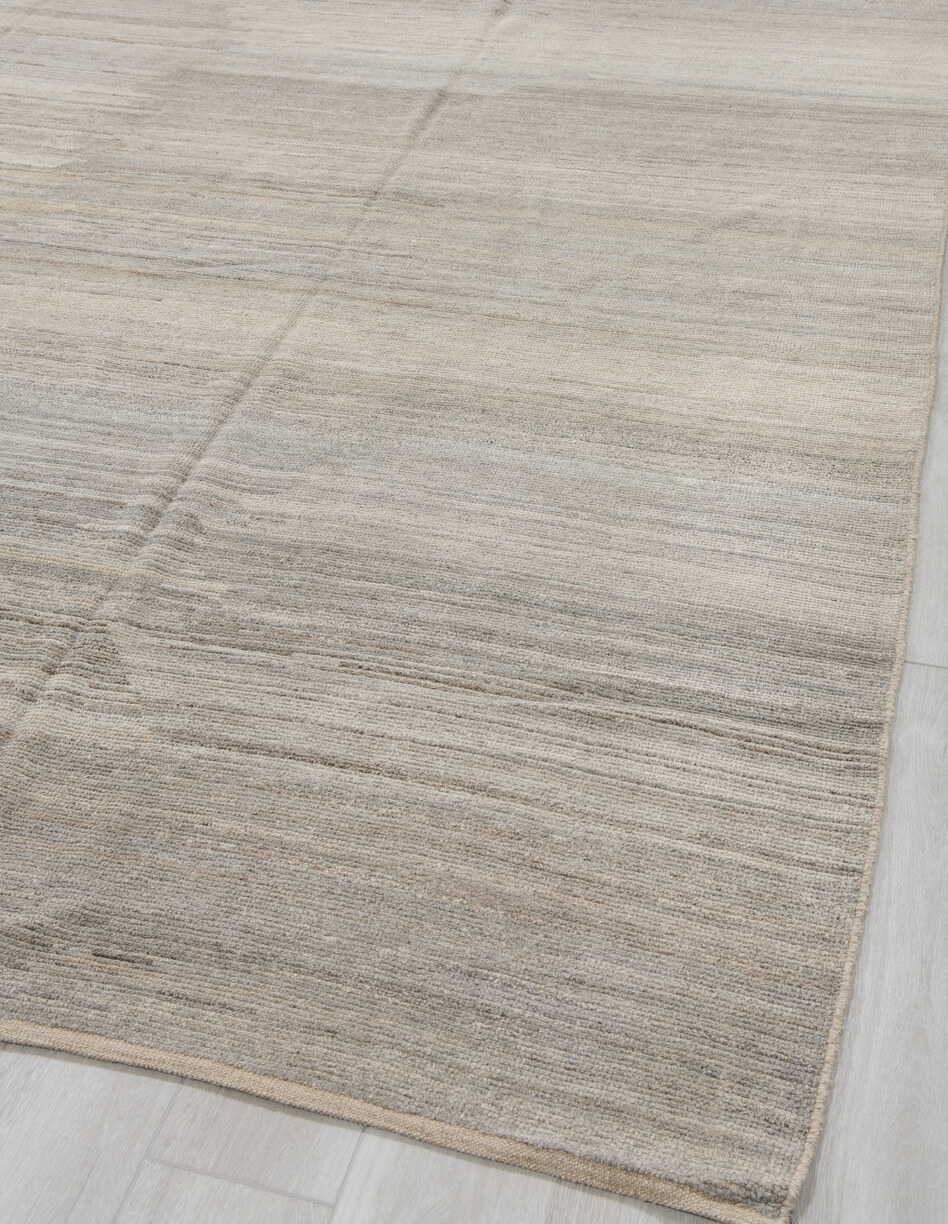 10' x 14' one-of-a-kind handmade vintage Tulu large size rug. Color palette: gray, light gray, off-white, pink, silver