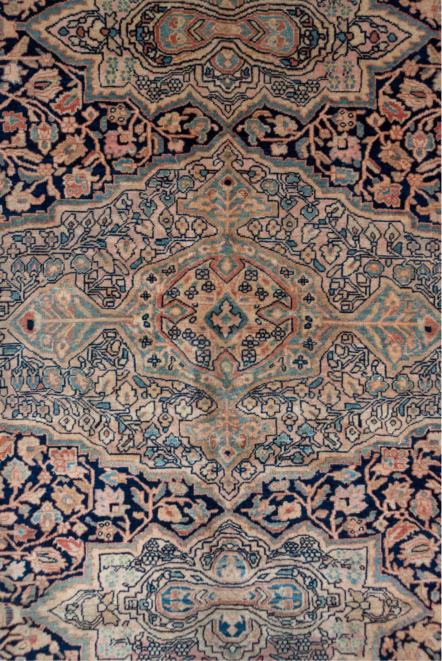 12' x 17' one-of-a-kind handmade vintage Far.Sarouk oversize rug. Color palette: black, blue, brown, dim gray, gray