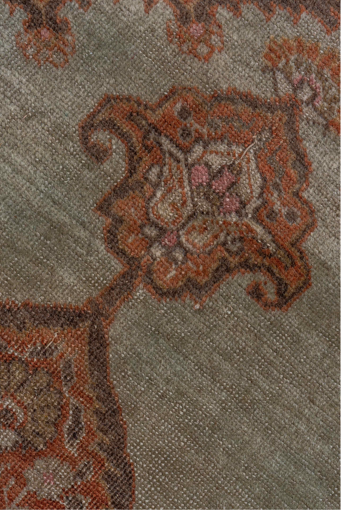 4' x 5' one-of-a-kind handmade vintage Tabriz small size rug. Color palette: brown, gray, off-white, pink, snow, white