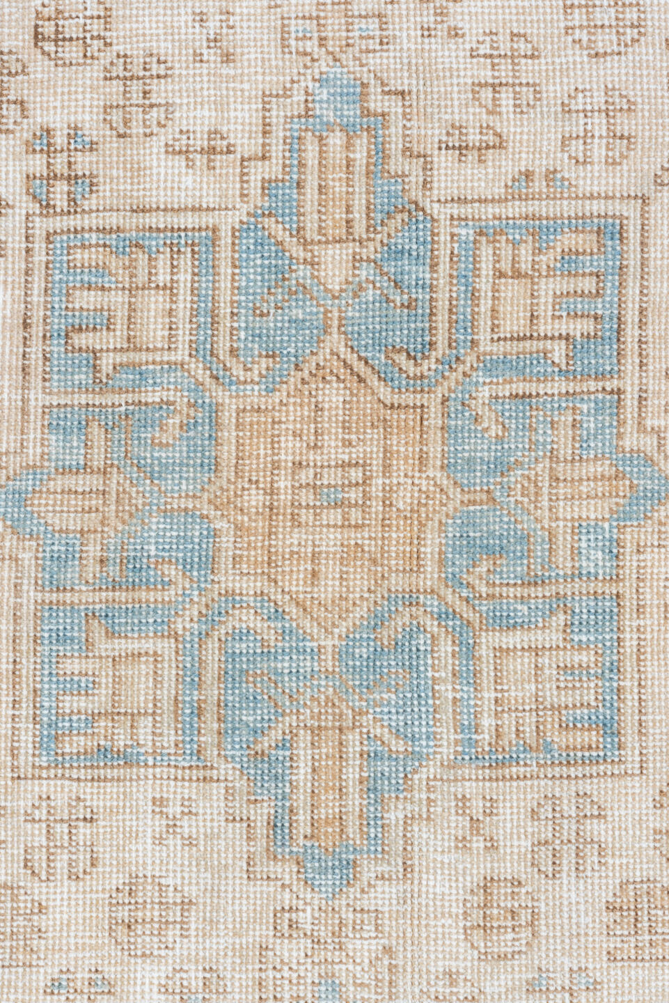 3' x 13' one-of-a-kind handmade vintage Karaje runner rug. Color palette: dark gray, gray, light gray, off-white, pink, snow