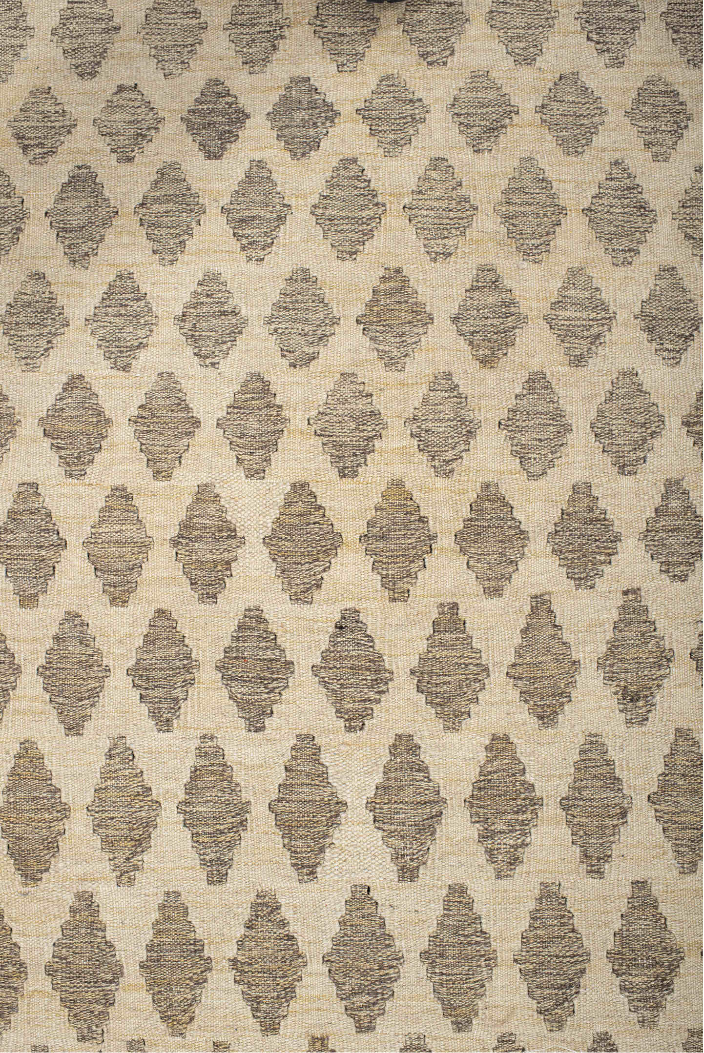 3' x 5' one-of-a-kind handmade vintage Kilim small size rug. Color palette: antiquewhite, brown, gray, light gray, off-white