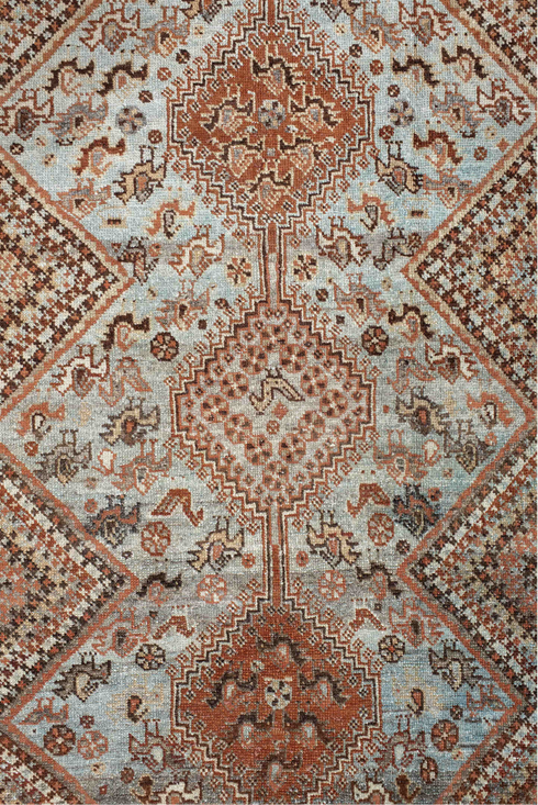 Antique Afshar Area Rug (4' x 5')