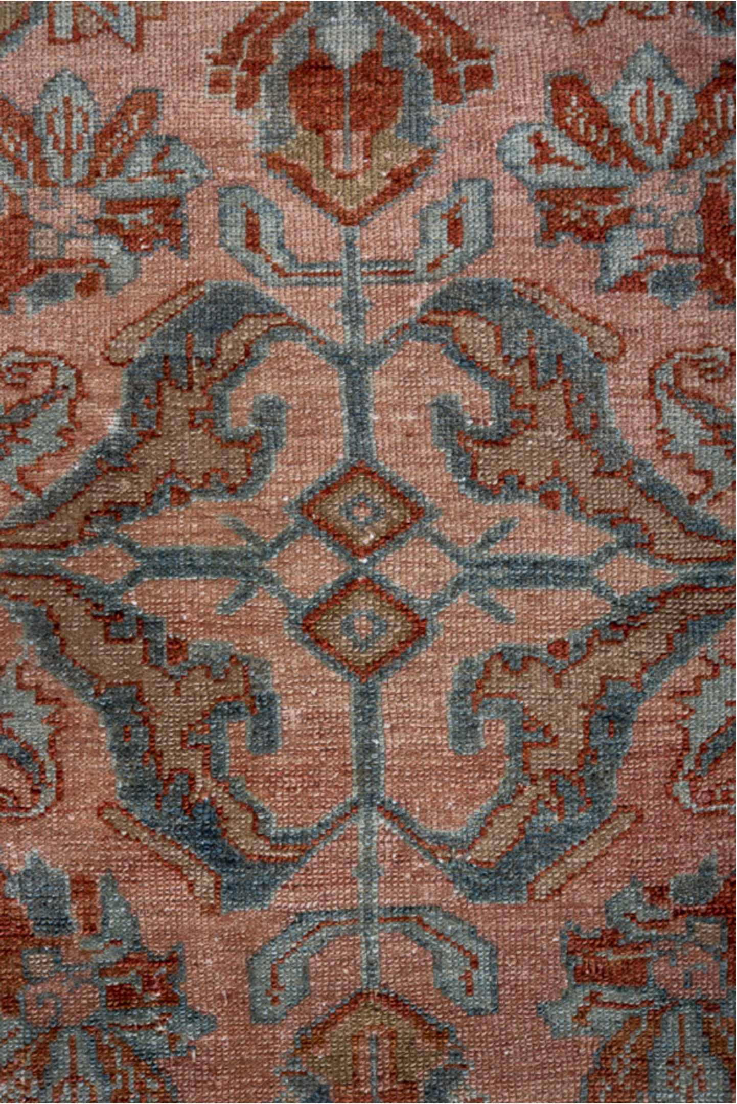 3' x 6' one-of-a-kind handmade vintage Lilian small size rug. Color palette: black, brown, charcoal, dim gray, gray, pink