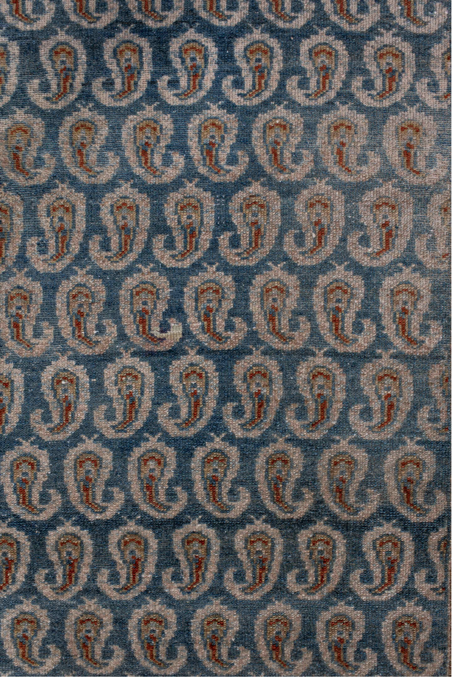 3' x 16' one-of-a-kind handmade vintage Malayer runner rug. Color palette: black, blue, brown, gray, light blue, light gray