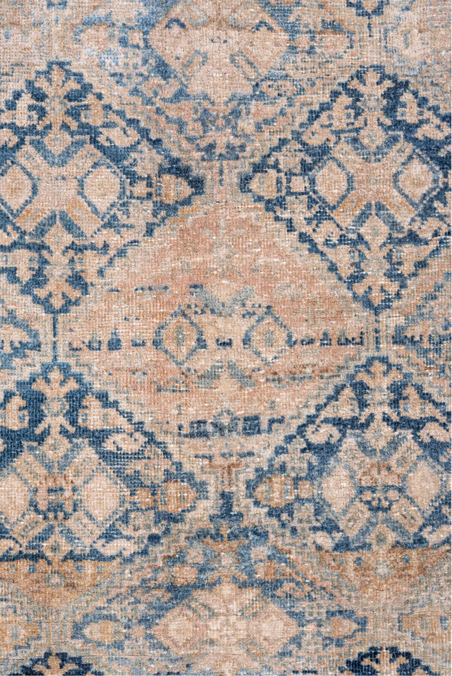 5' x 6' one-of-a-kind handmade vintage Afshar rug. Color palette: black, blue, brown, dim gray, gray, light blue, light gray